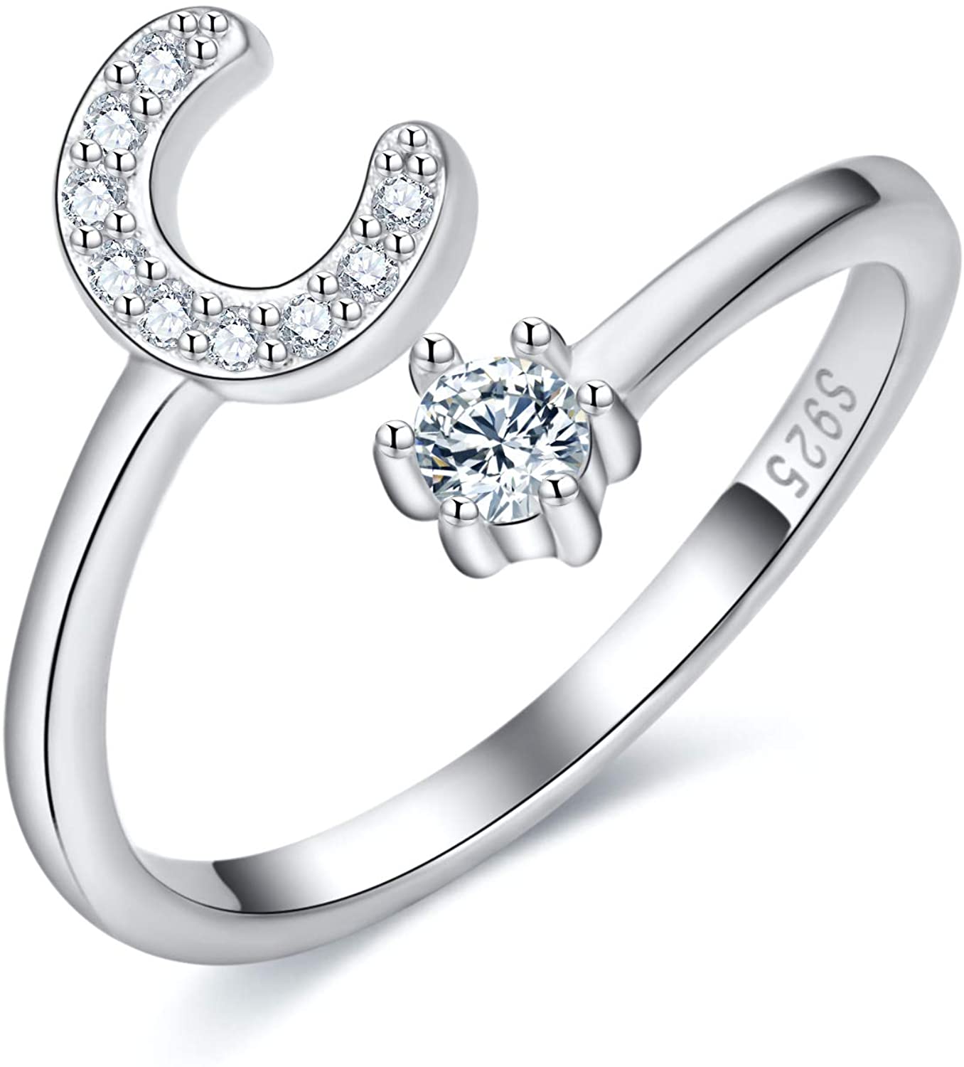 Cross-Border 26 English Letters S925 Sterling Silver Ring Adascious Empire