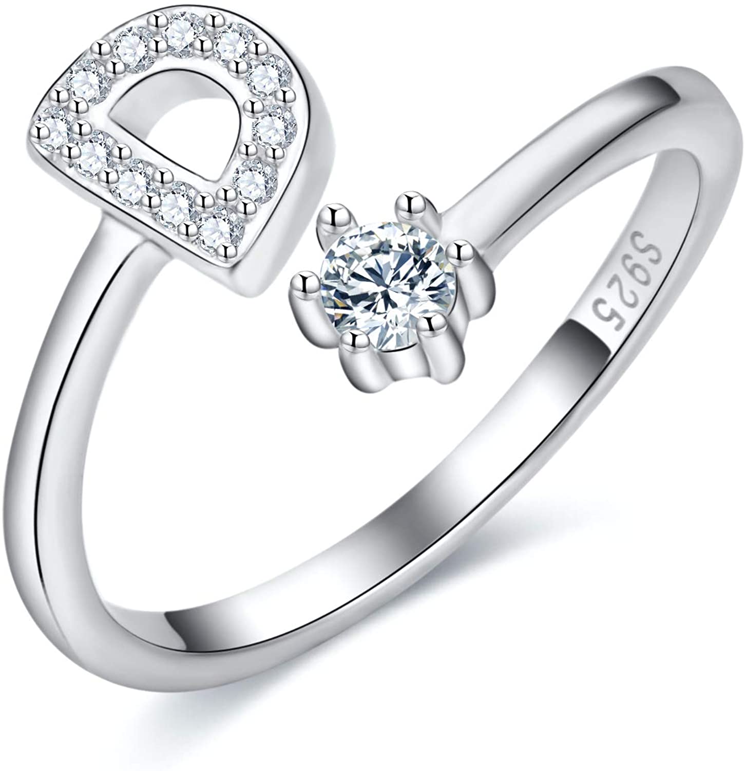 Cross-Border 26 English Letters S925 Sterling Silver Ring Adascious Empire