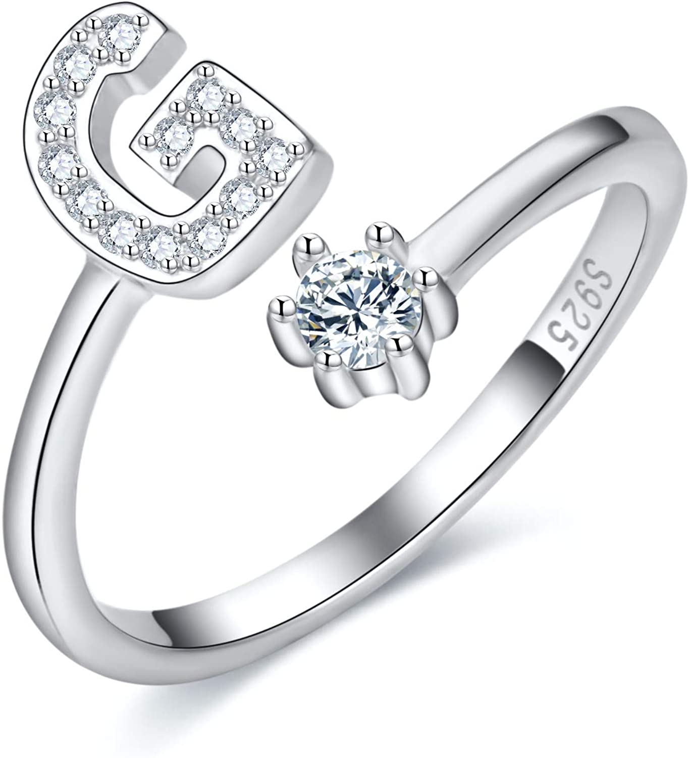 Cross-Border 26 English Letters S925 Sterling Silver Ring Adascious Empire