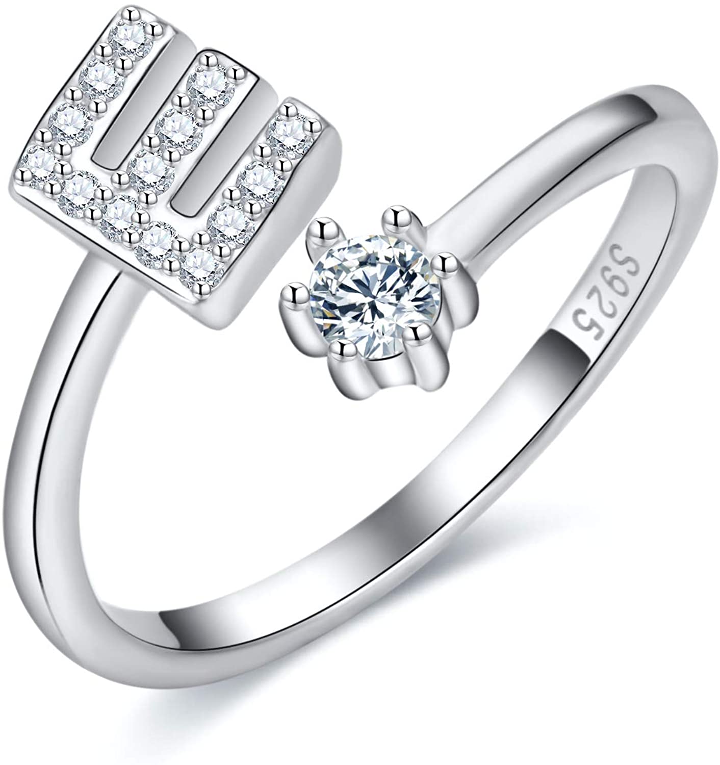 Cross-Border 26 English Letters S925 Sterling Silver Ring Adascious Empire