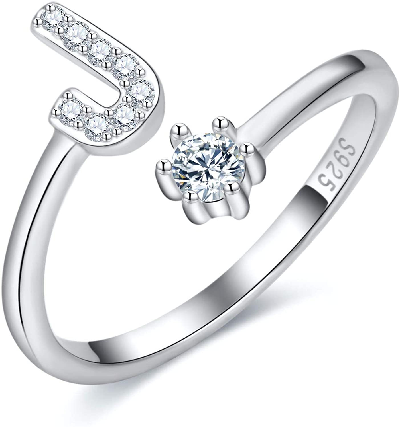 Cross-Border 26 English Letters S925 Sterling Silver Ring Adascious Empire