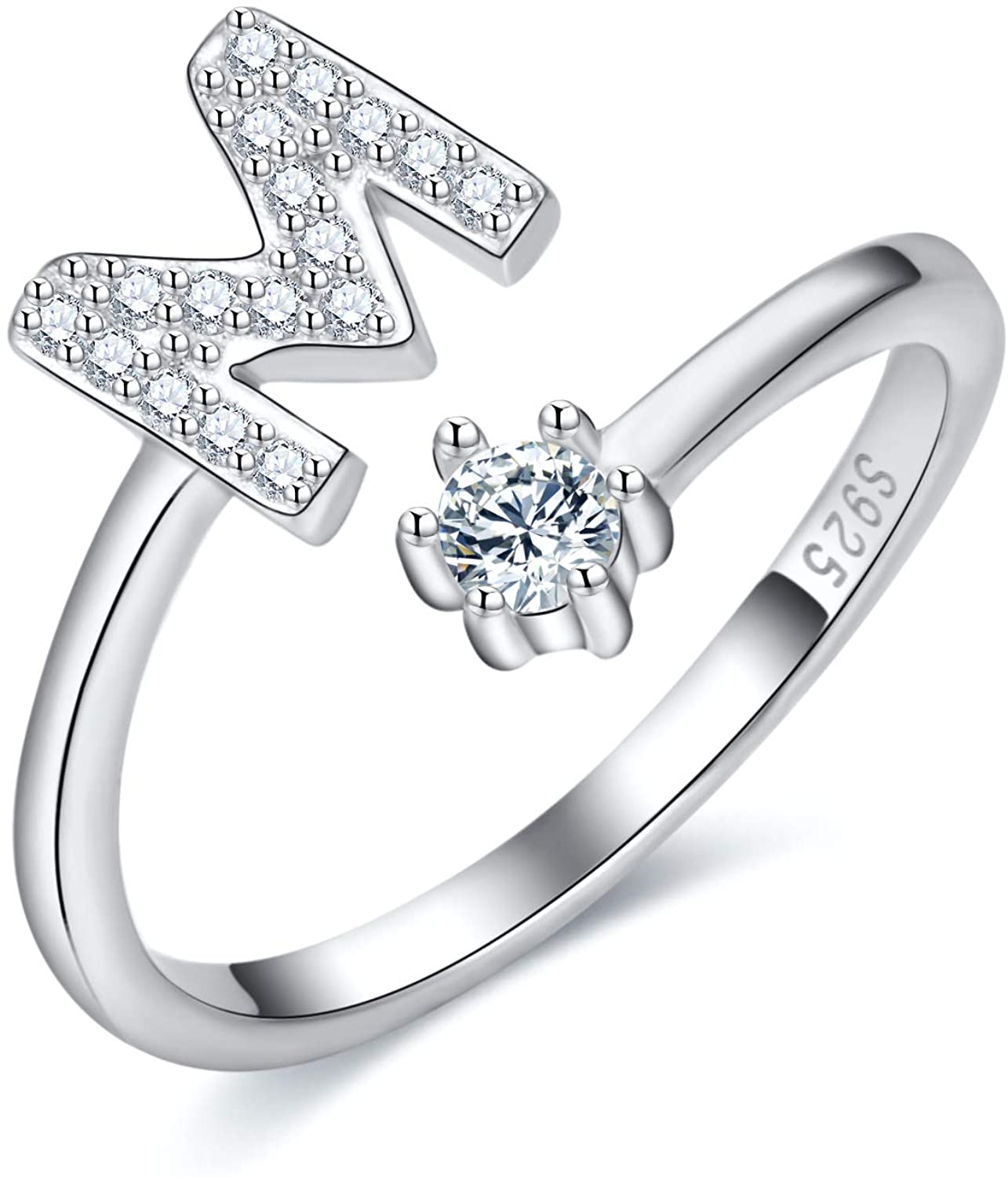 Cross-Border 26 English Letters S925 Sterling Silver Ring Adascious Empire