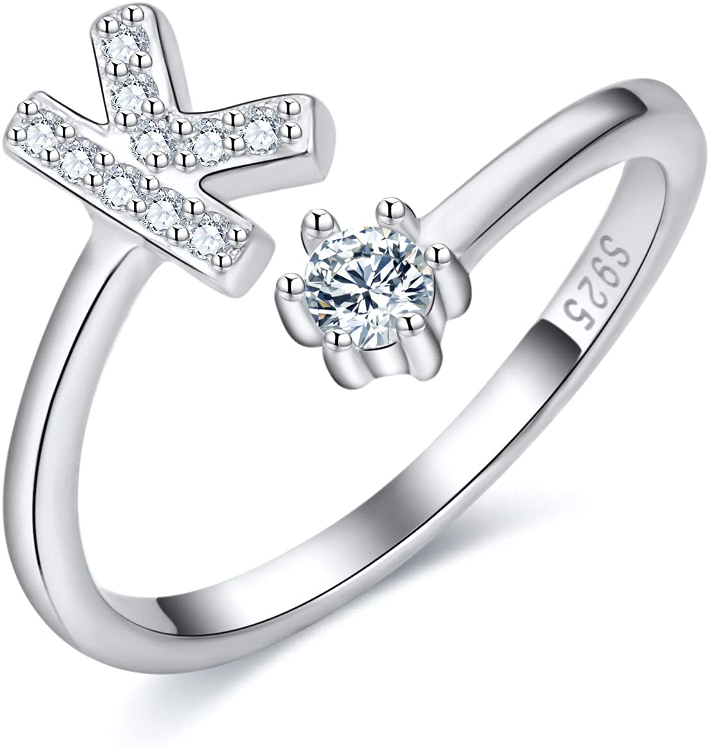 Cross-Border 26 English Letters S925 Sterling Silver Ring Adascious Empire