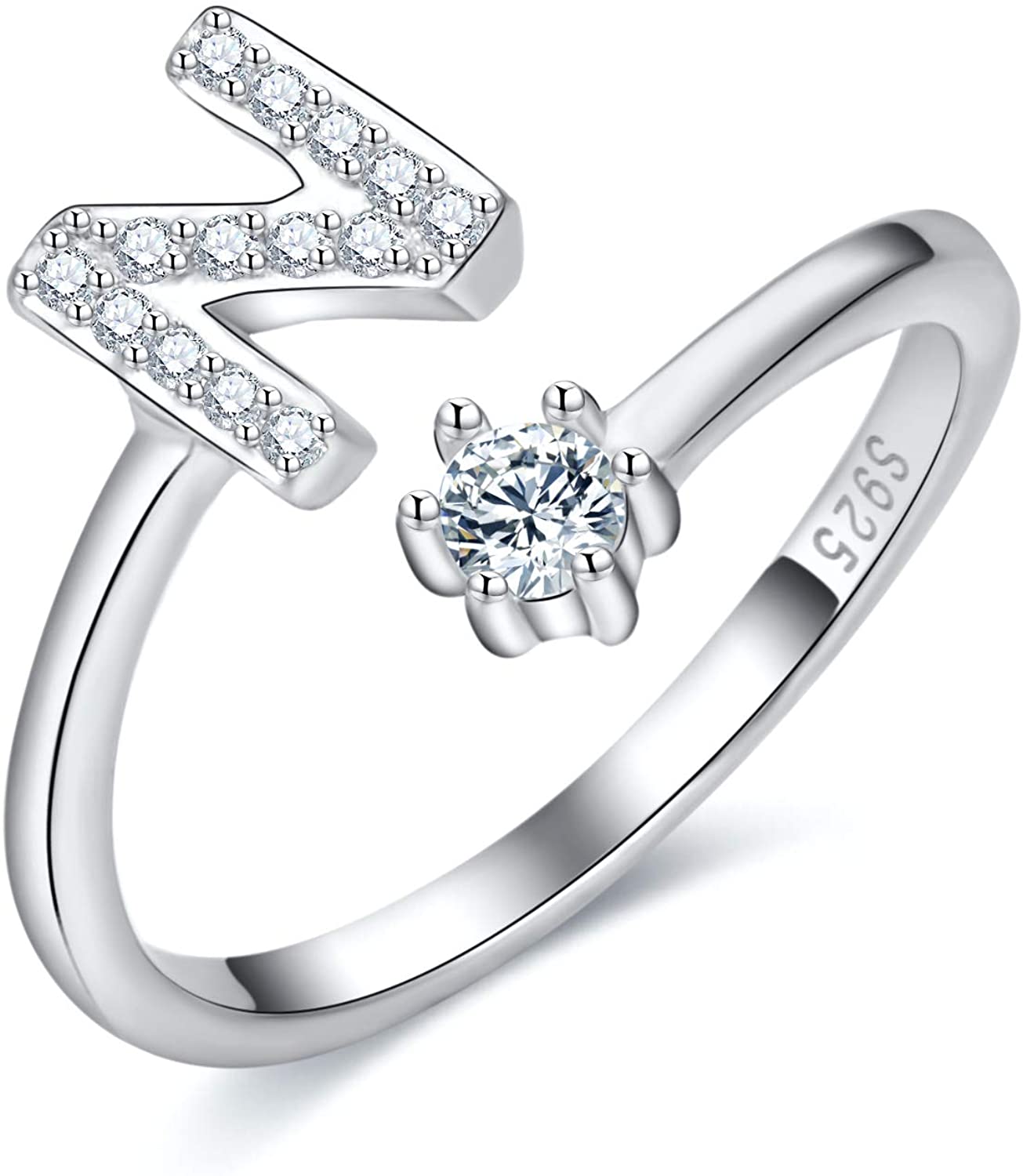 Cross-Border 26 English Letters S925 Sterling Silver Ring Adascious Empire