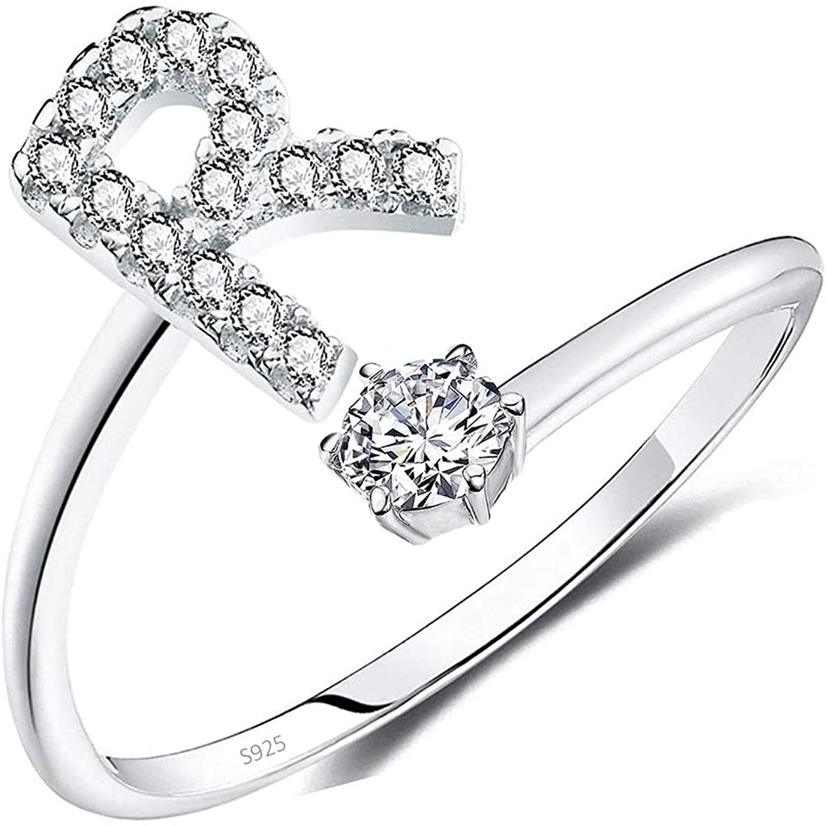 Cross-Border 26 English Letters S925 Sterling Silver Ring Adascious Empire