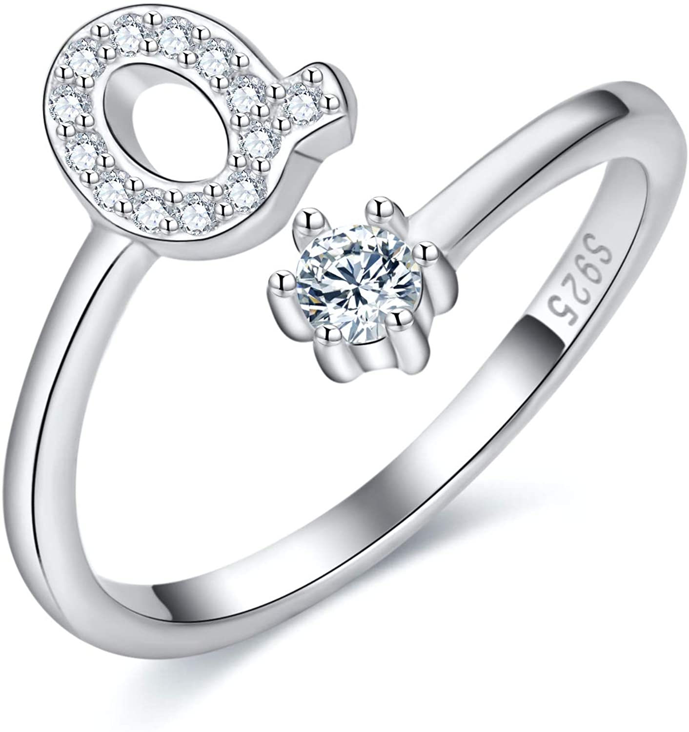 Cross-Border 26 English Letters S925 Sterling Silver Ring Adascious Empire