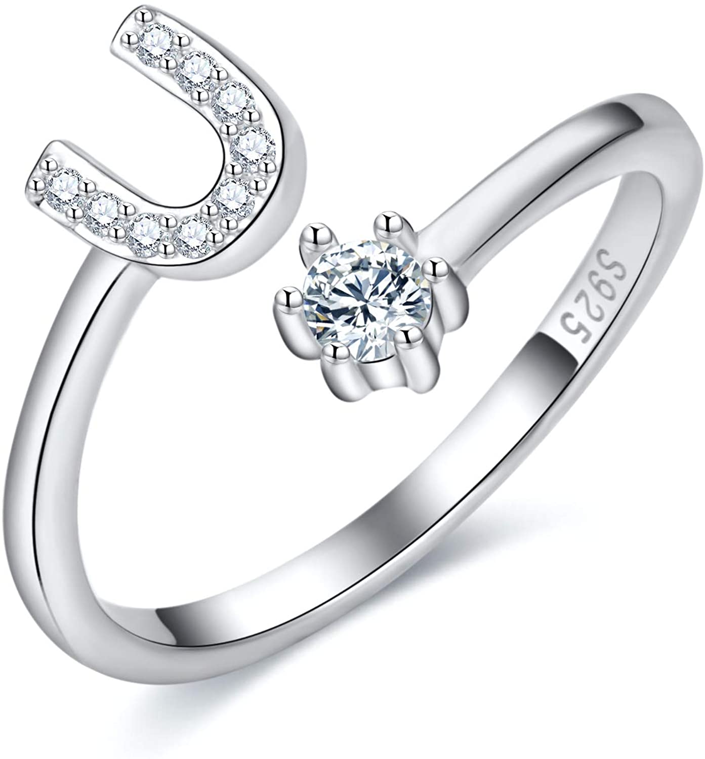 Cross-Border 26 English Letters S925 Sterling Silver Ring Adascious Empire