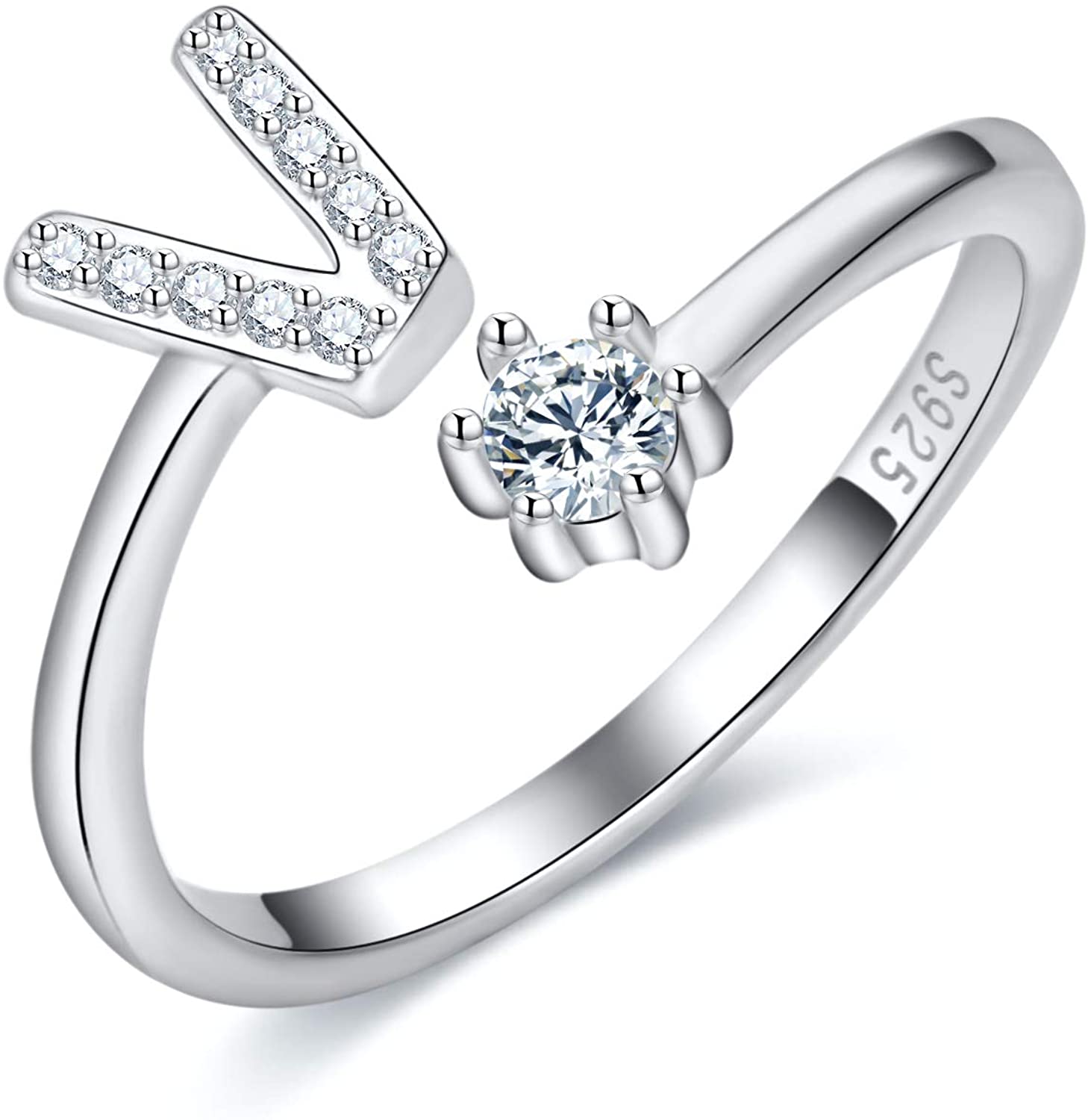 Cross-Border 26 English Letters S925 Sterling Silver Ring Adascious Empire