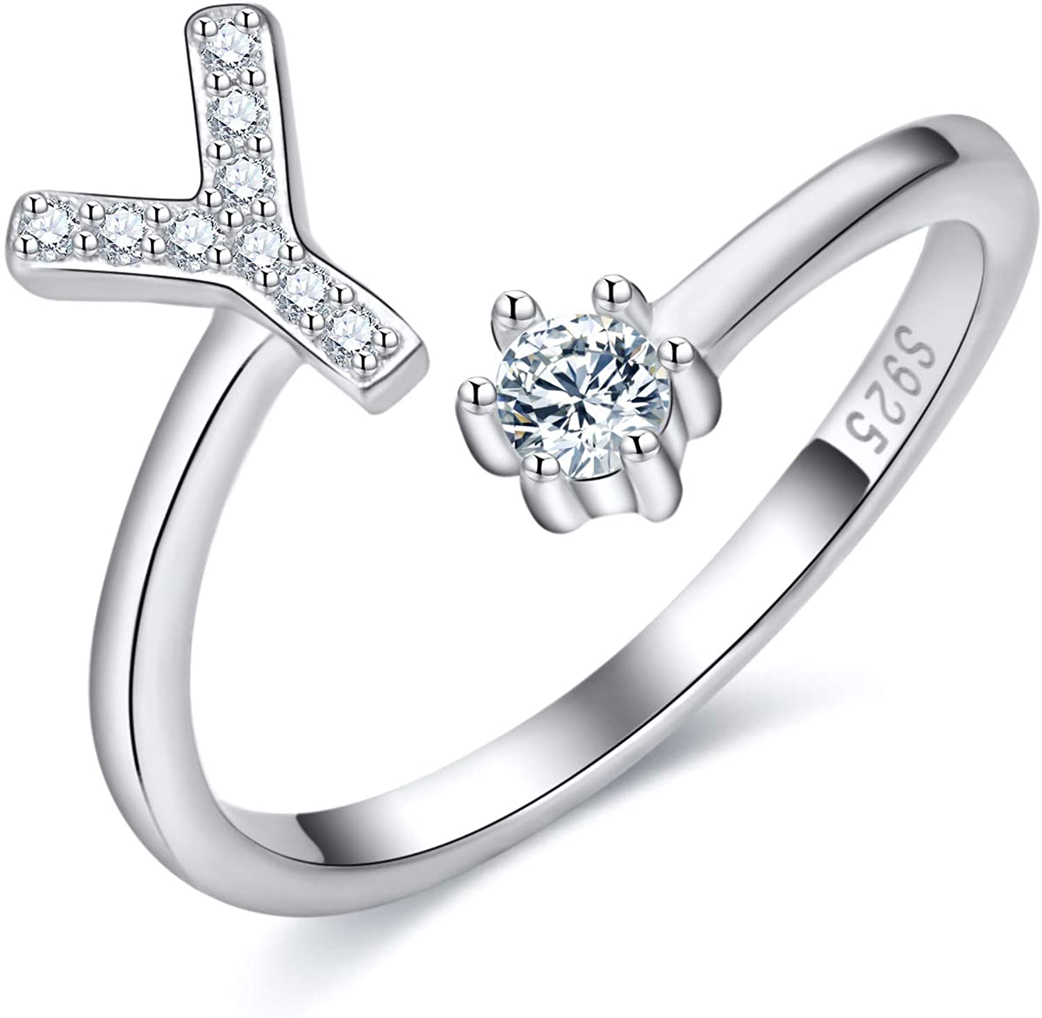 Cross-Border 26 English Letters S925 Sterling Silver Ring