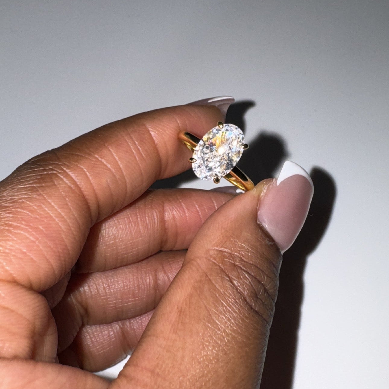 Zephanie Oval Diamond White Gold Engagement Ring Adascious Empire