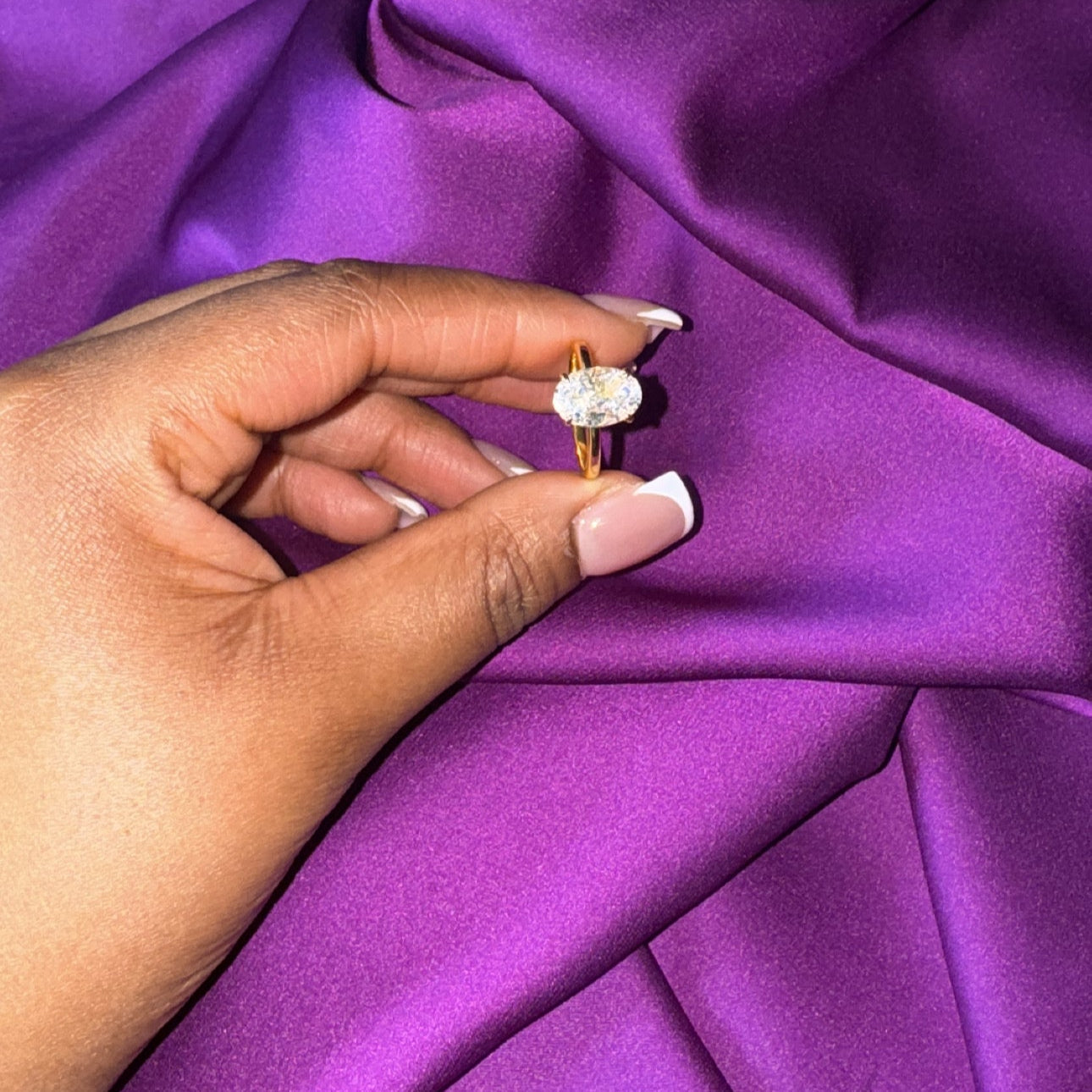 Zephanie Oval Diamond White Gold Engagement Ring Adascious Empire