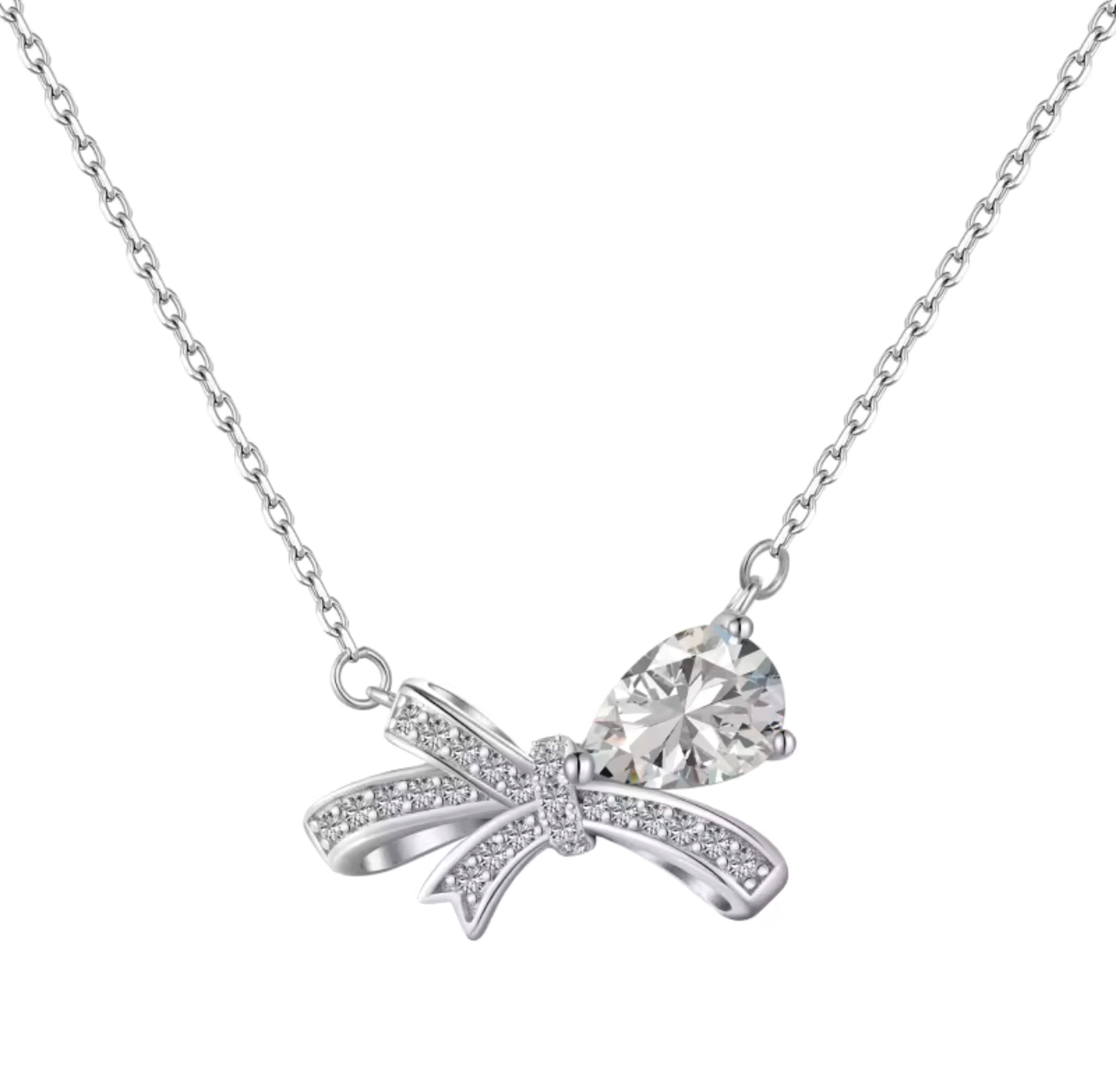 Bow 925 Sterling Silver Necklace Adascious Empire