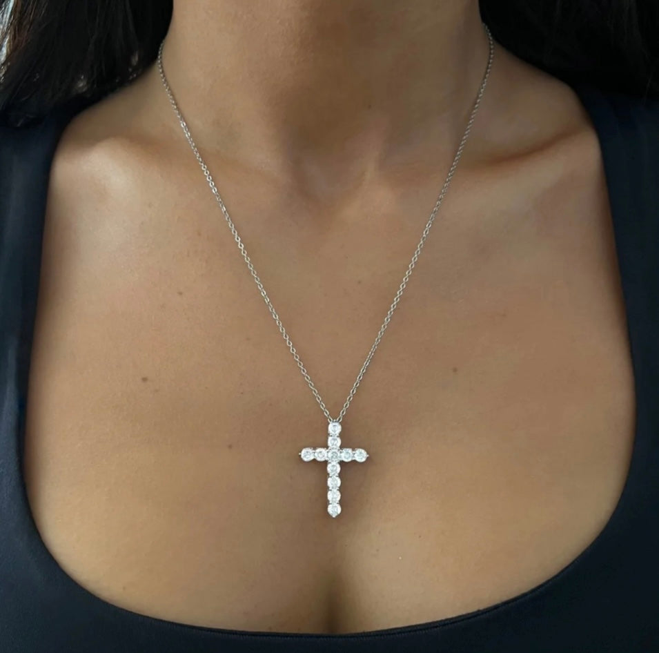 Mini Cross Sterling Silver Necklace Adascious Empire