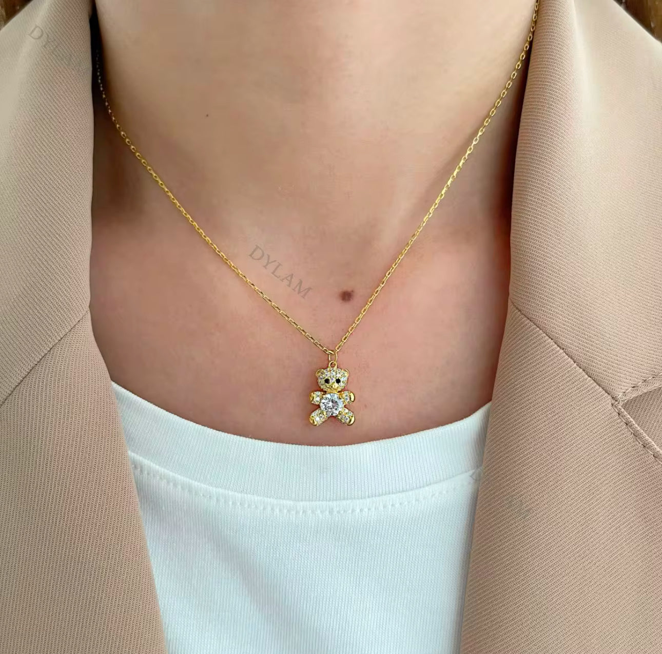 Sterling Silver Mini Bear Necklace Adascious Empire