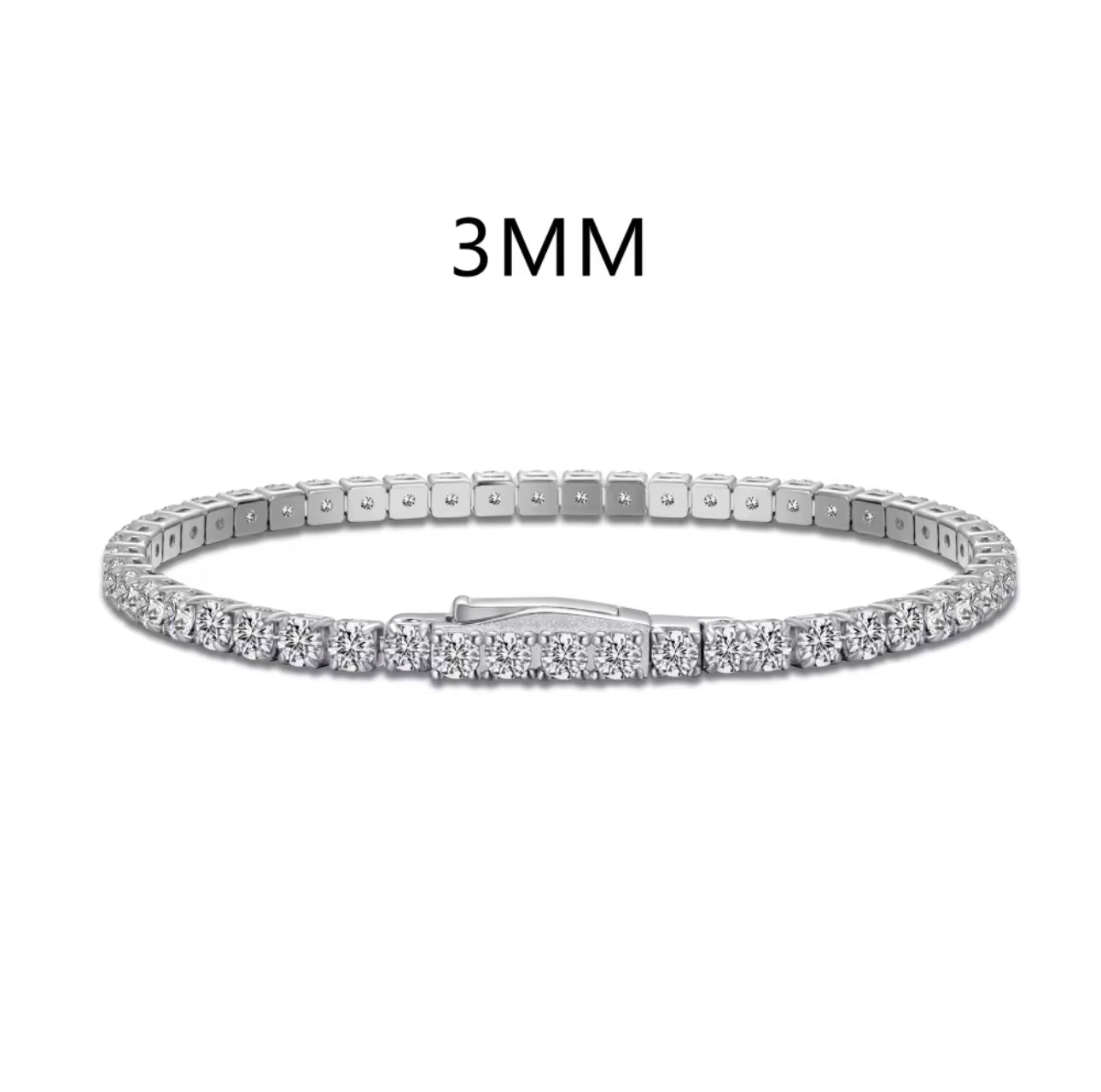 2mm & 3mm Sterling Silver Tennis Bracelet Adascious Empire
