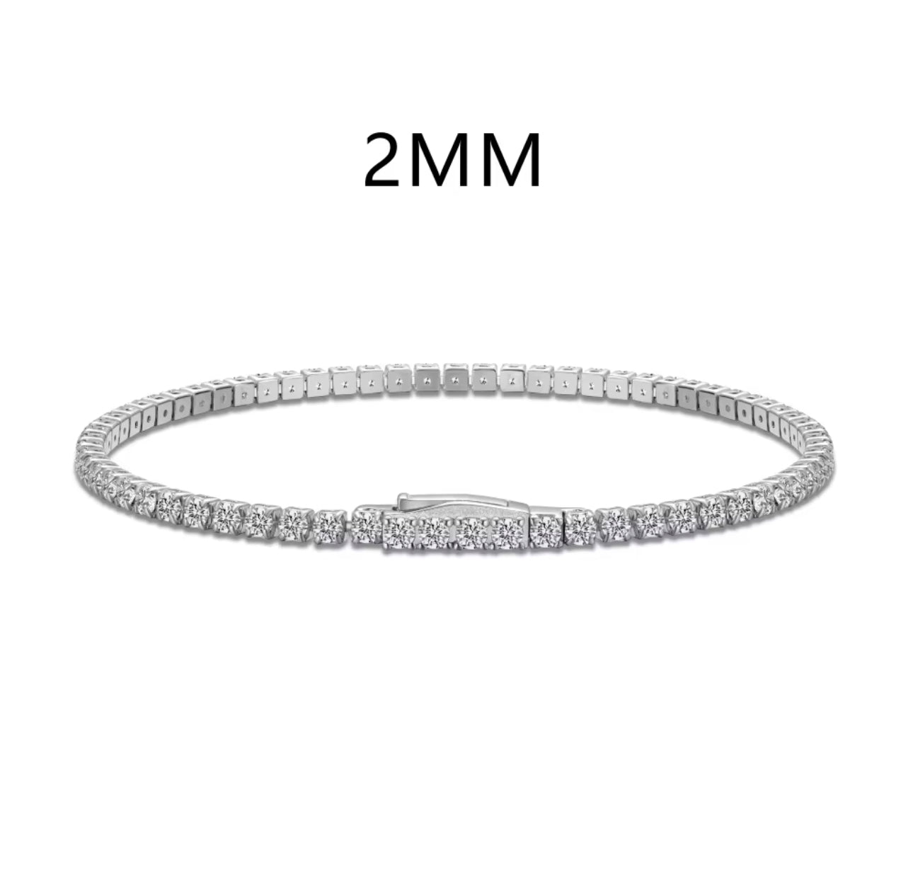 2mm & 3mm Sterling Silver Tennis Bracelet Adascious Empire