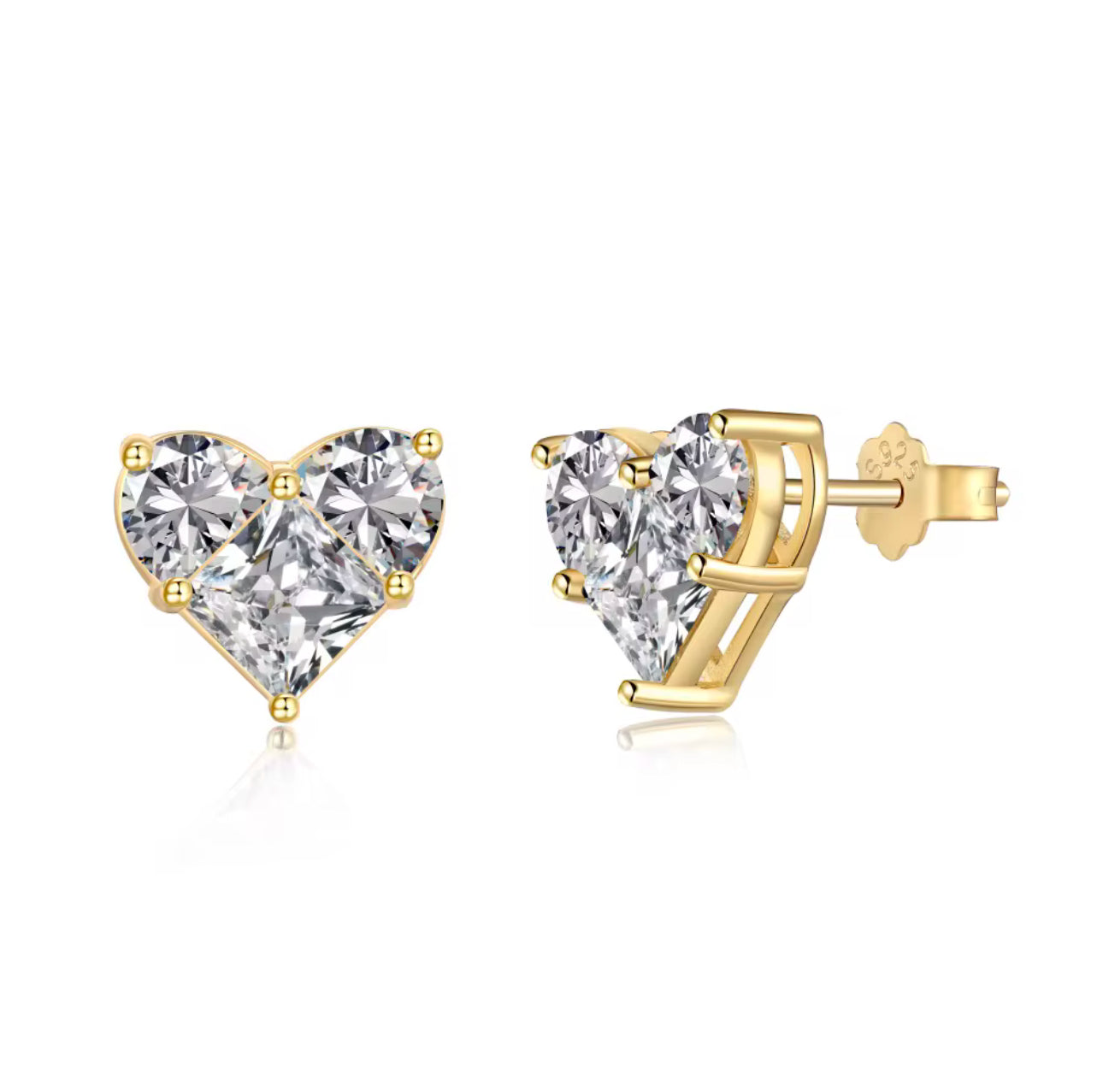 Sterling Silver Mini Heart Halo Earrings Adascious Empire