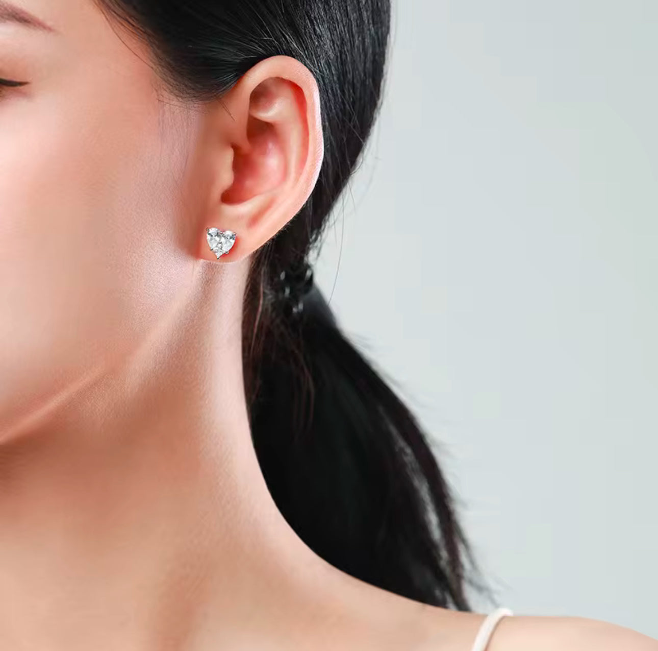 Sterling Silver Mini Heart Halo Earrings Adascious Empire