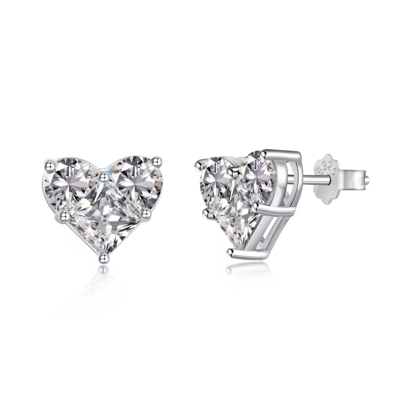 Sterling Silver Mini Heart Halo Earrings Adascious Empire