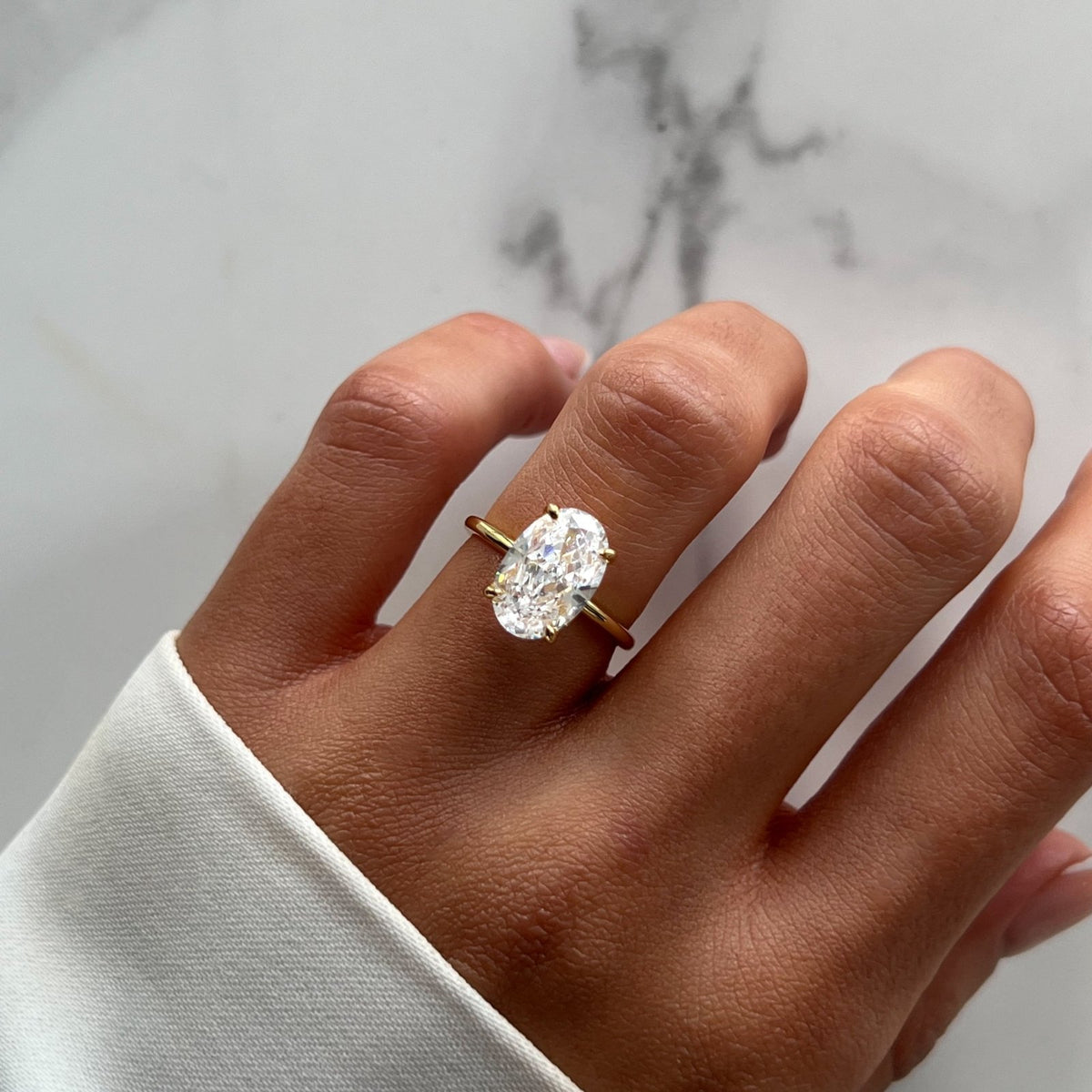 Zephanie Oval Diamond White Gold Engagement Ring Adascious Empire