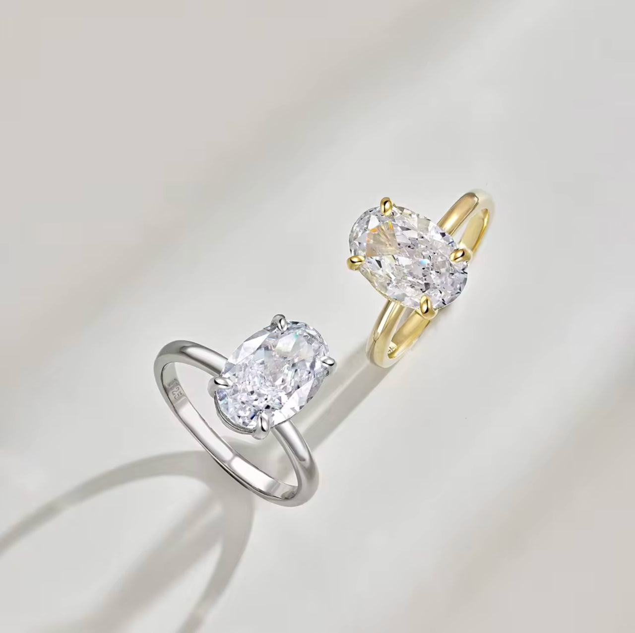 Zeph Oval Diamond White Gold Engagement Moissanite Ring Adascious Empire