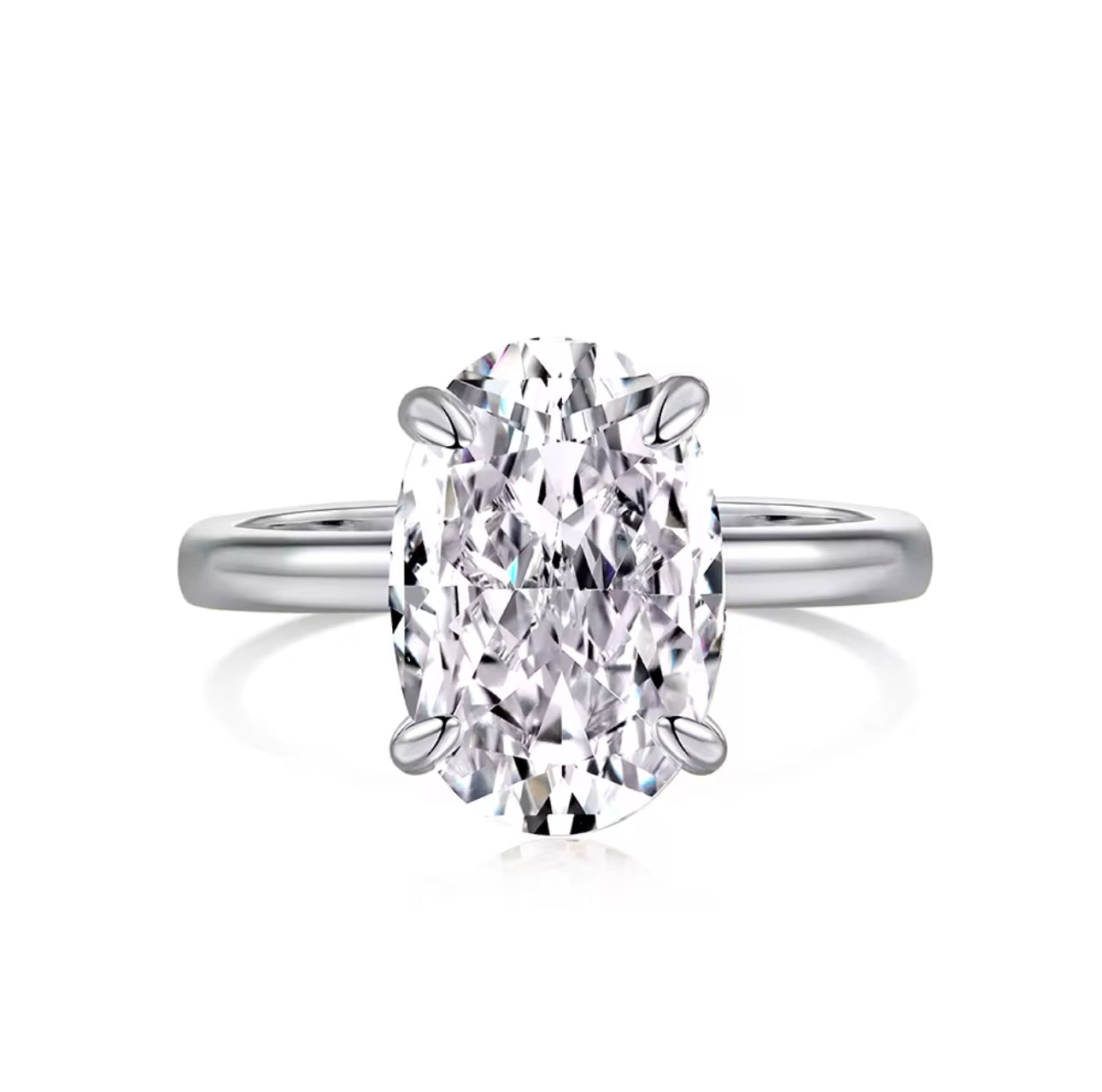 Zeph Oval Diamond White Gold Engagement Moissanite Ring Adascious Empire