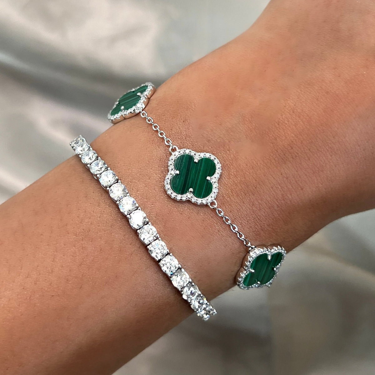 Green Chella 925 Sterling Silver Bracelet Adascious Empire