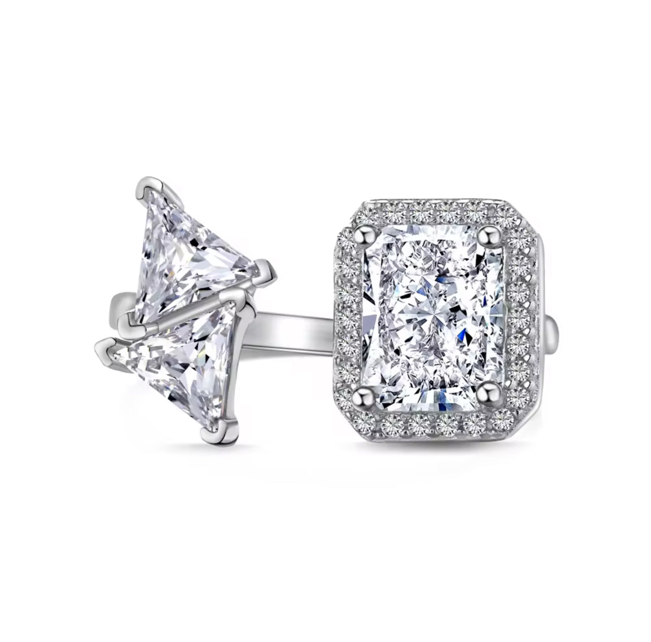 Raiha Sterling Silver Adjustable Double Stone Ring. Adascious Empire