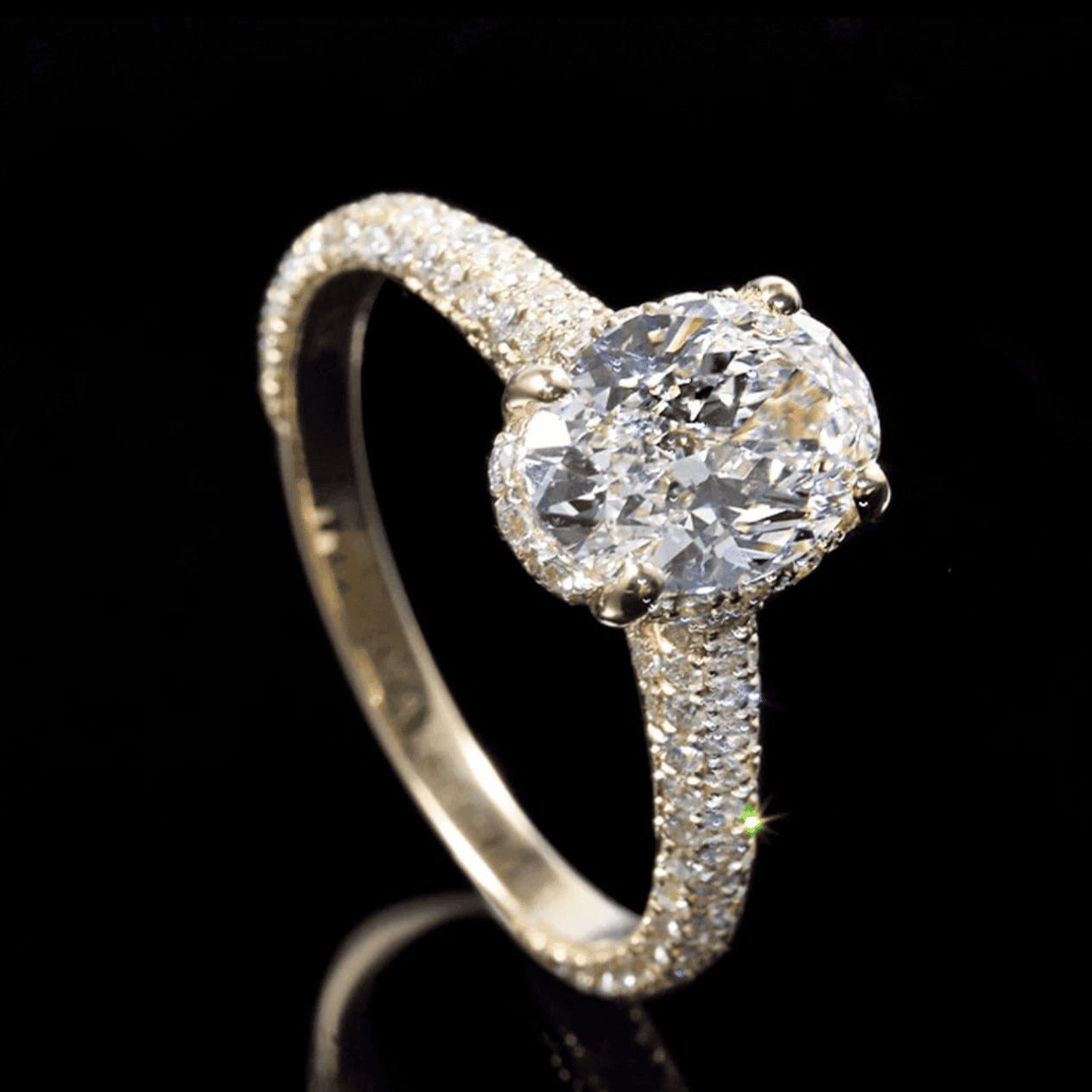 10k Moissanite oval cut Solitaire Ring Adascious Empire