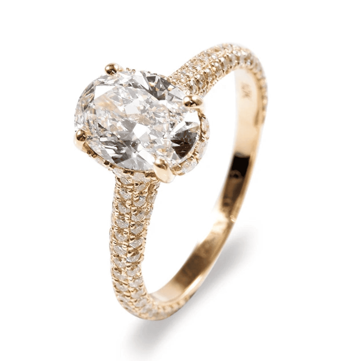 10k Moissanite oval cut Solitaire Ring Adascious Empire