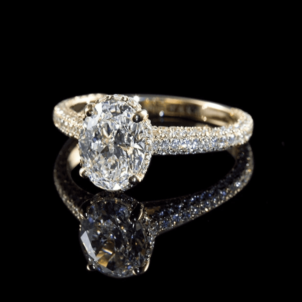 10k Moissanite oval cut Solitaire Ring Adascious Empire