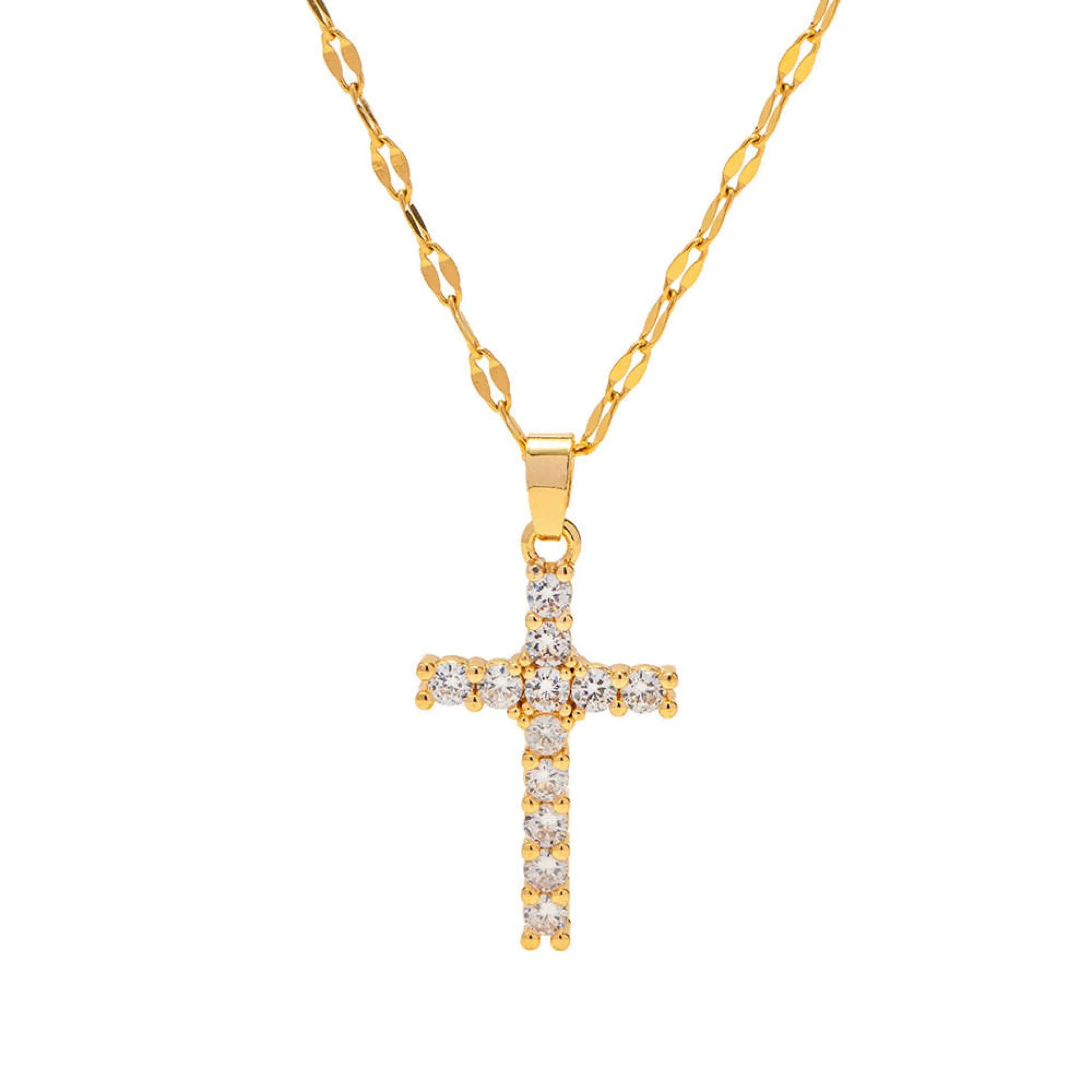 Jemima Gold Cross Necklace Adascious Empire