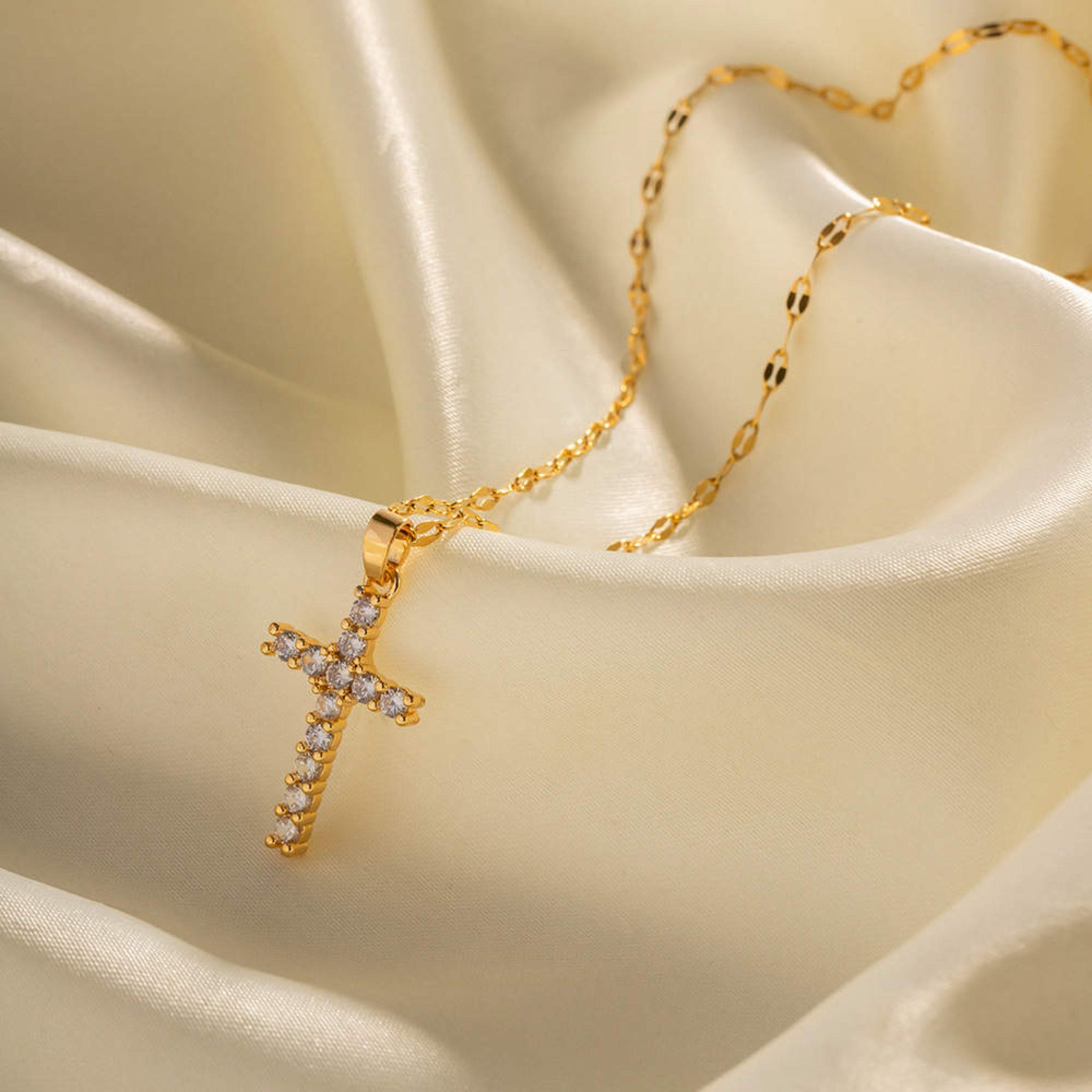 Jemima Gold Cross Necklace