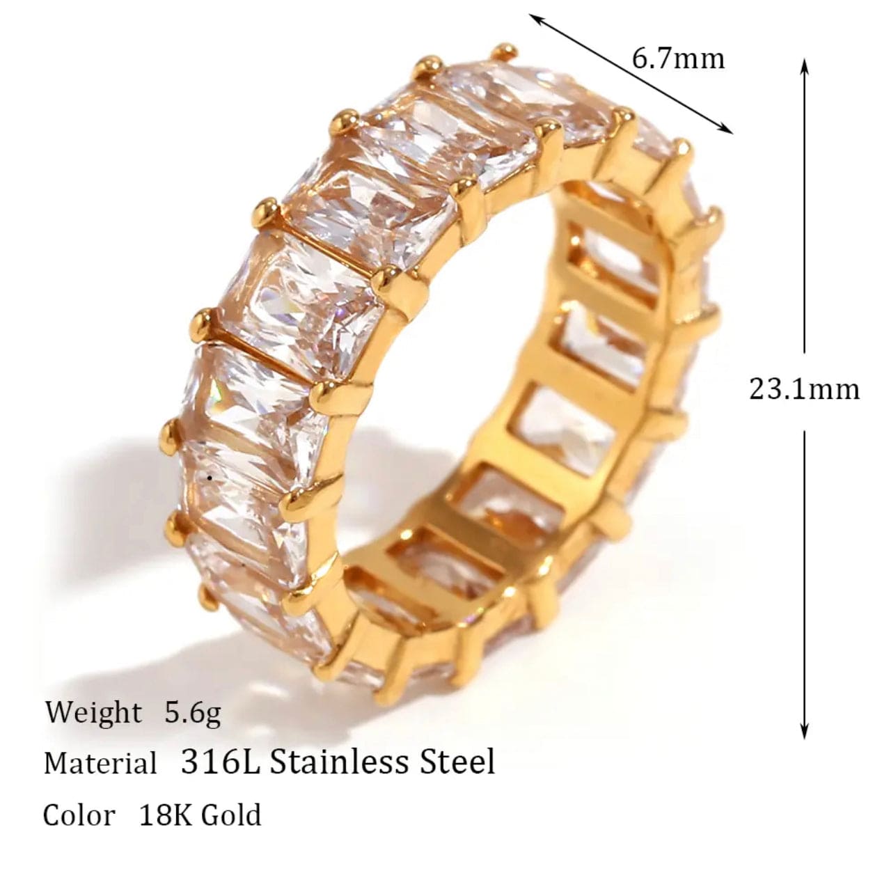 Baguette Luxury Zircon Ring