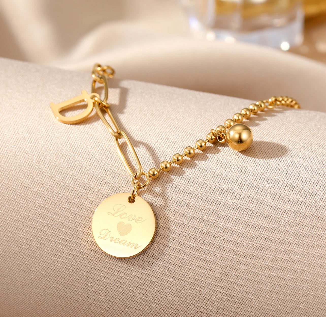 Love Dream Cuban 18k Gold Plated Bracelet Adascious Empire