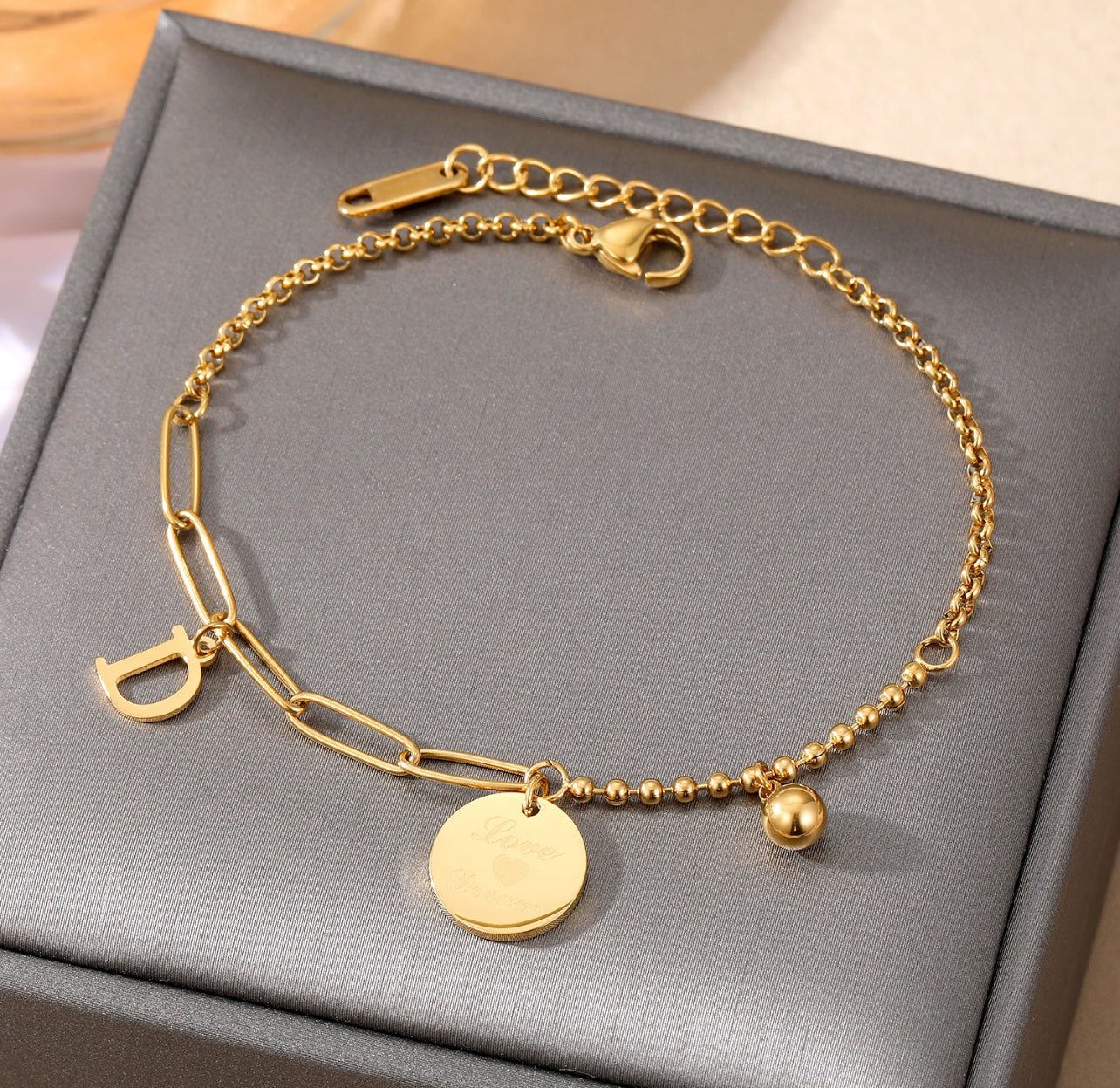 Love Dream Cuban 18k Gold Plated Bracelet