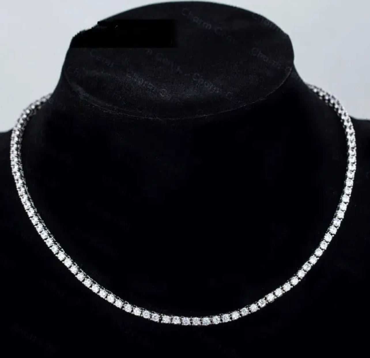 Luxury Pave Tennis CZ 925 Sterling Silver Choker Necklace