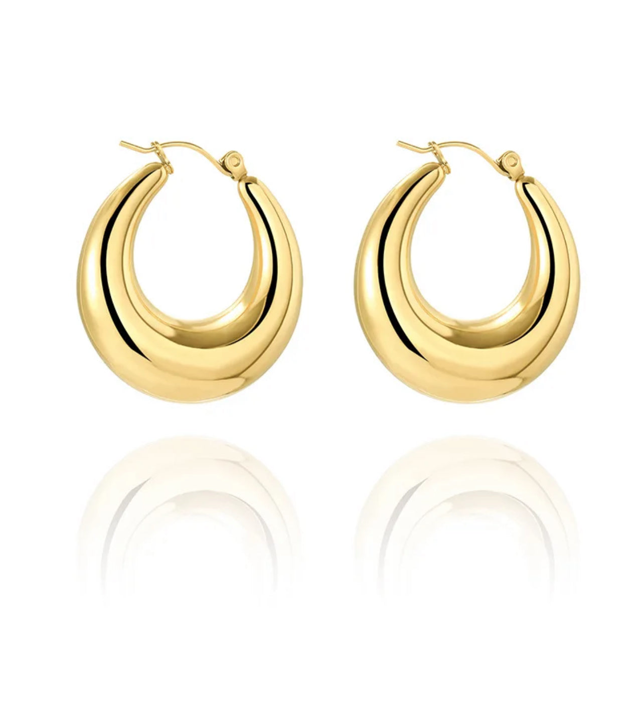 Lola 18K Gold Plated Huggie Chunky Statement Earrings Adascious Empire