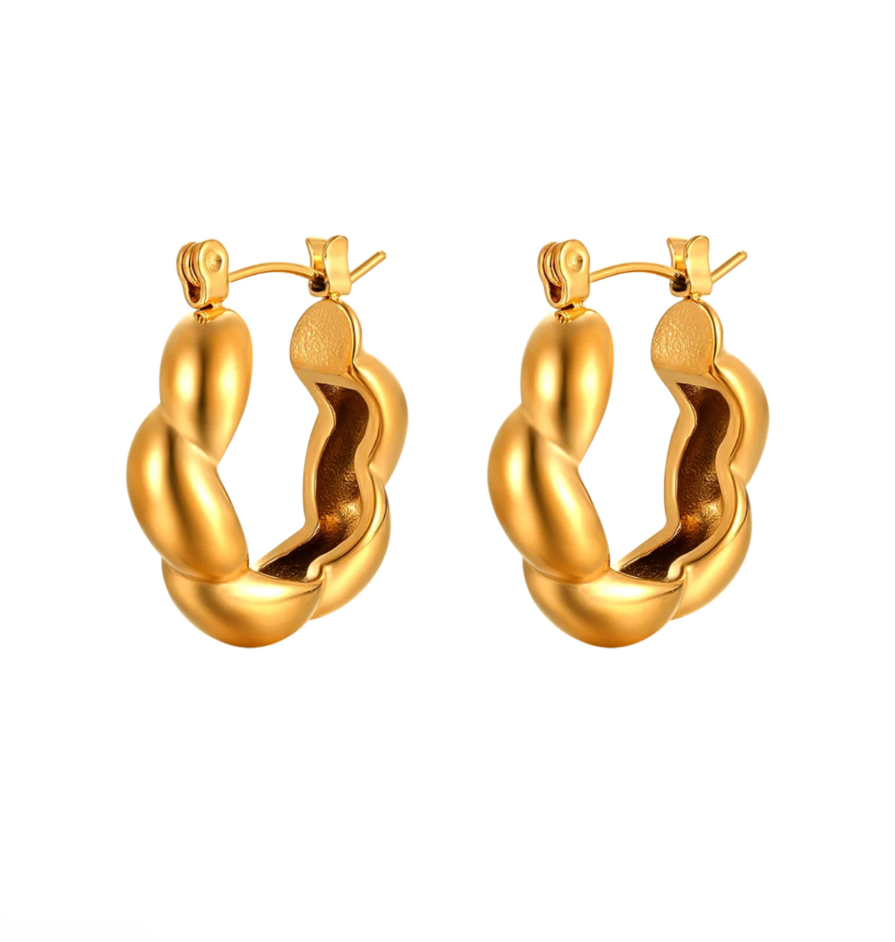 Mia 316L PVD Plated Gold Hoops Adascious Empire