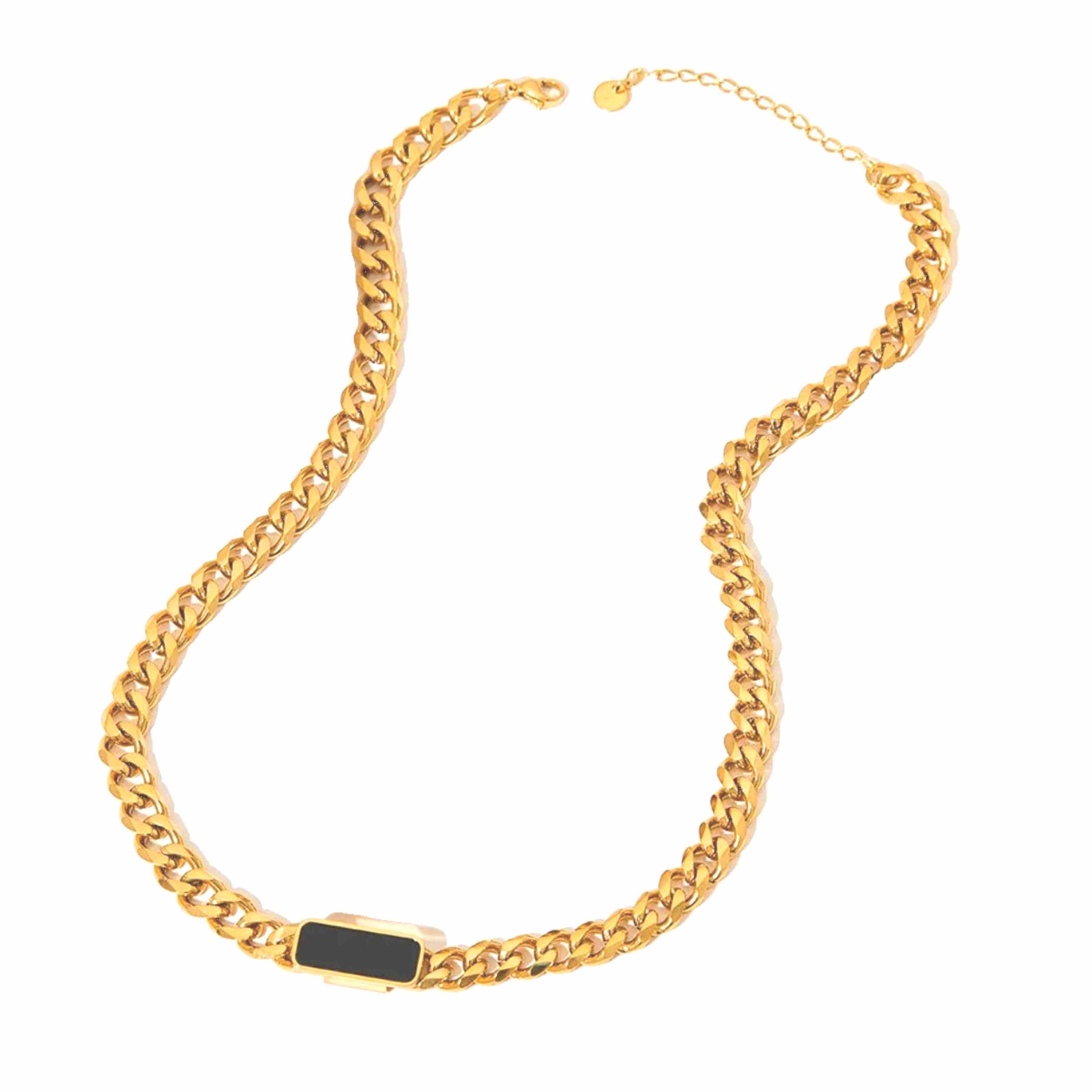 Black Cora 18k Gold Plated Necklace Adascious Empire