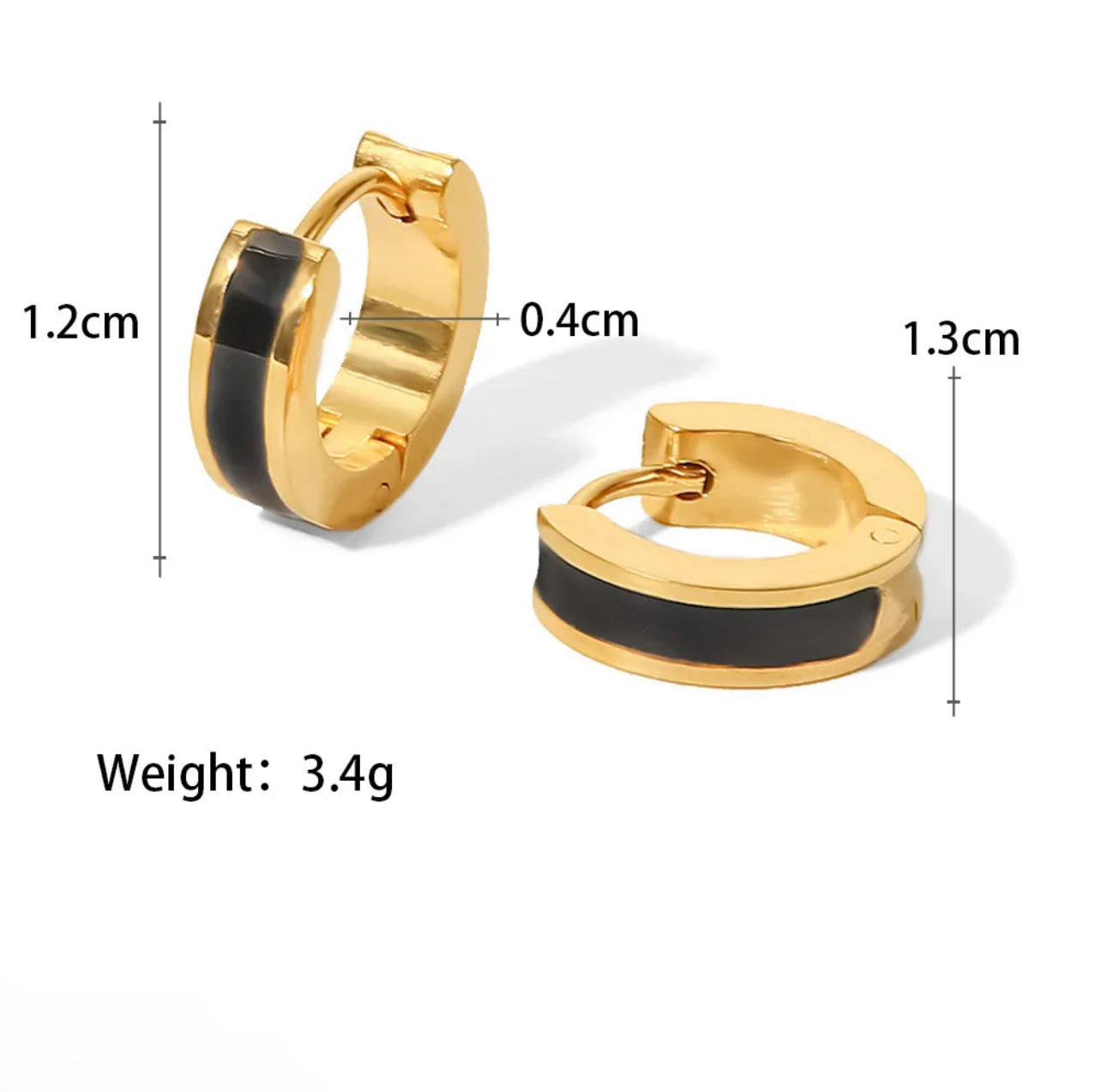 Enamel Gold Plated Stainless Steel Earing