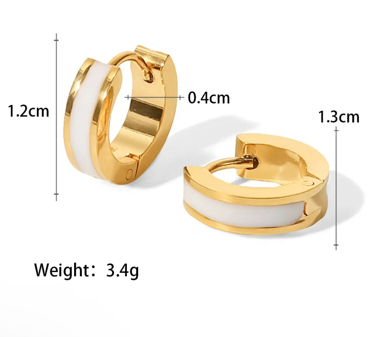 Enamel Gold Plated Stainless Steel Earing Adascious Empire