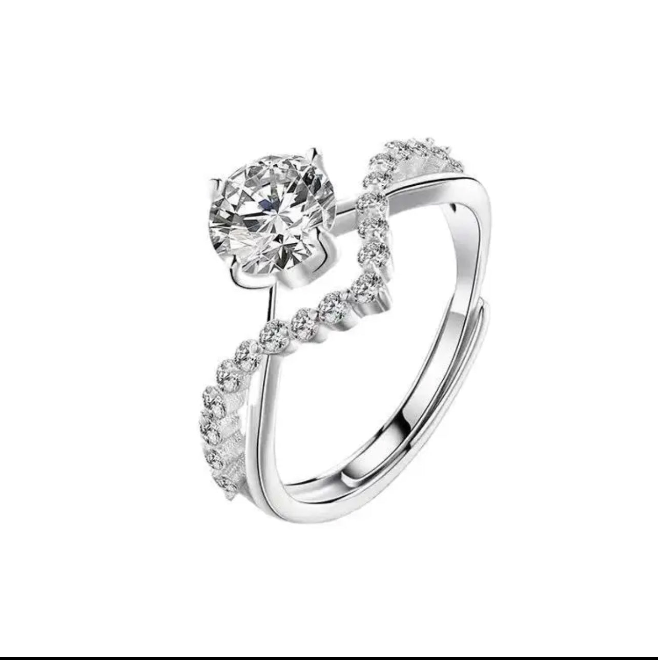 Cindy 1 Carat Moissanite 925 Sterling Silver Ring