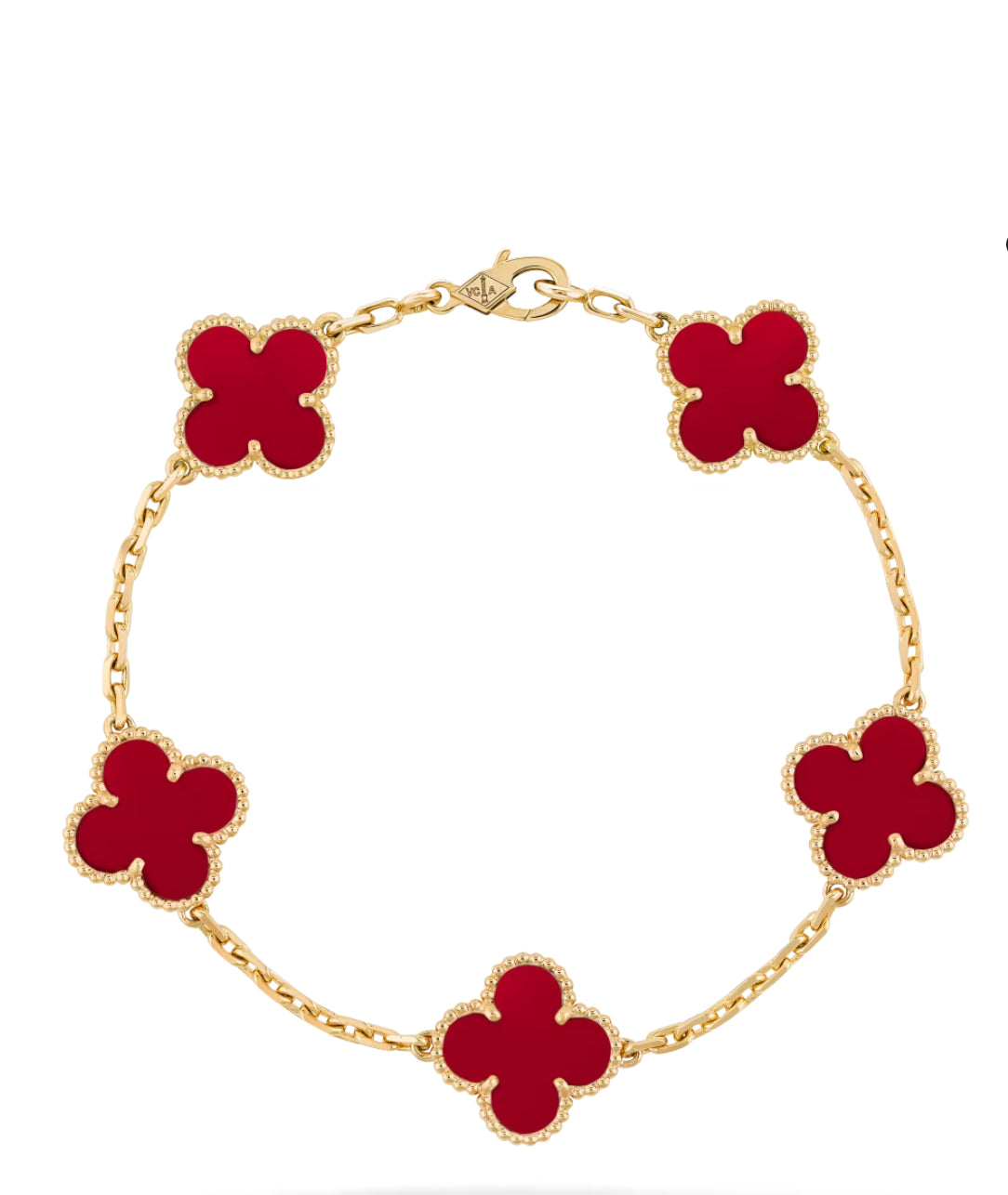 Red 18k Gold Plated Clover Bracelet