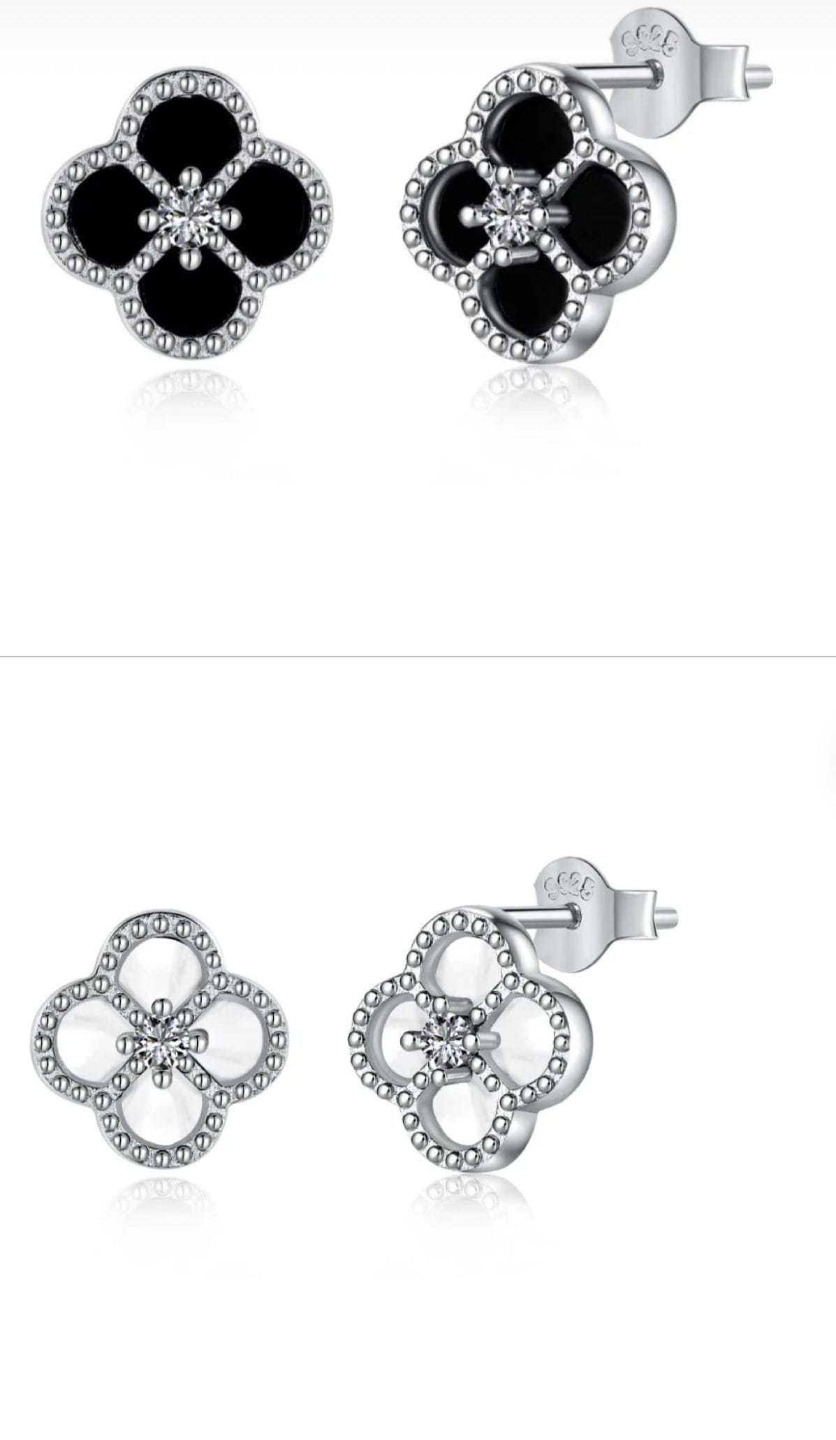 Sterling Silver Clover Earings Adascious Empire