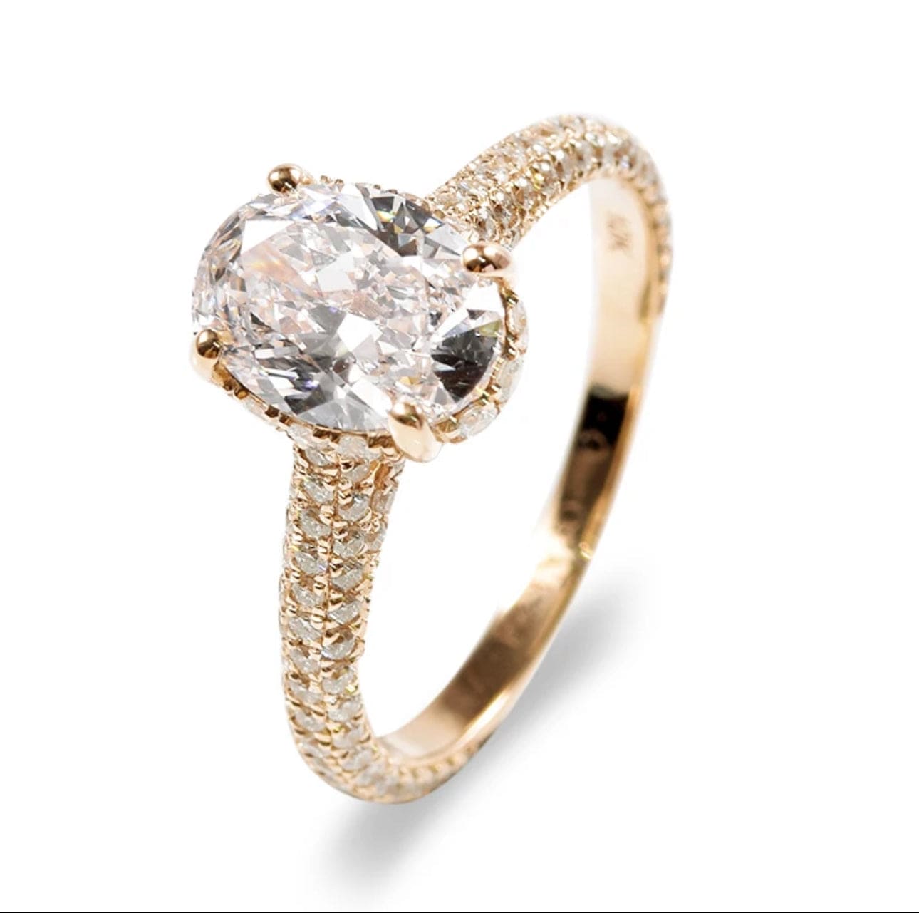 10k Moissanite oval cut Solitaire Ring Adascious Empire