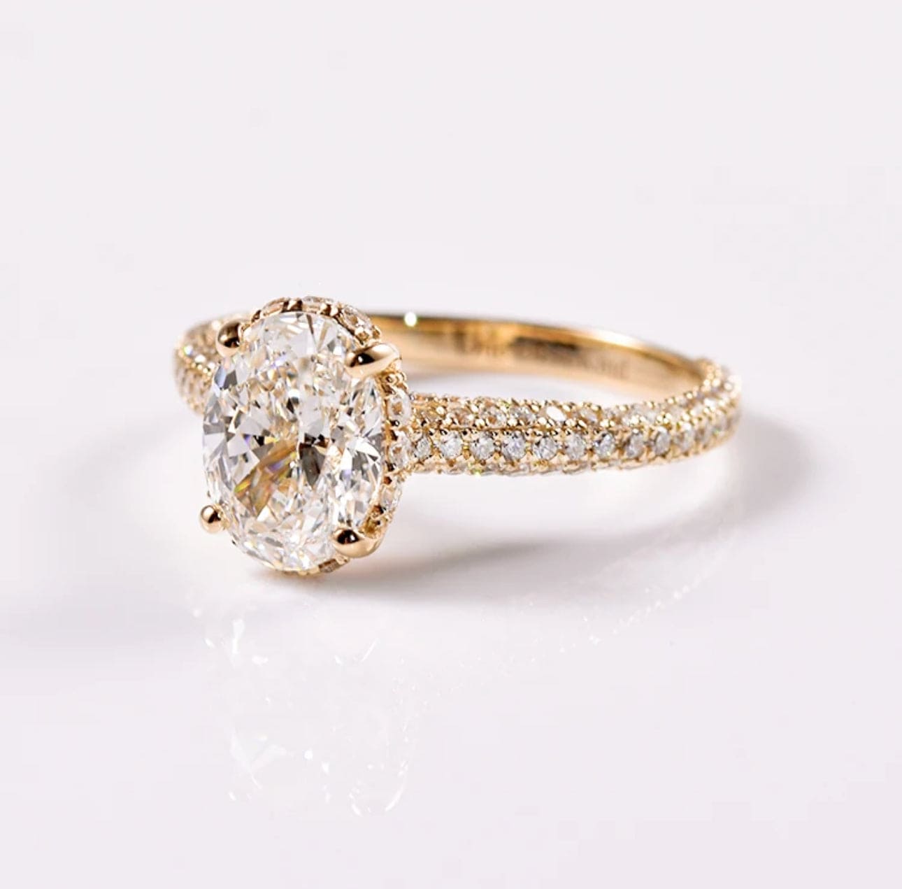 10k Moissanite oval cut Solitaire Ring Adascious Empire