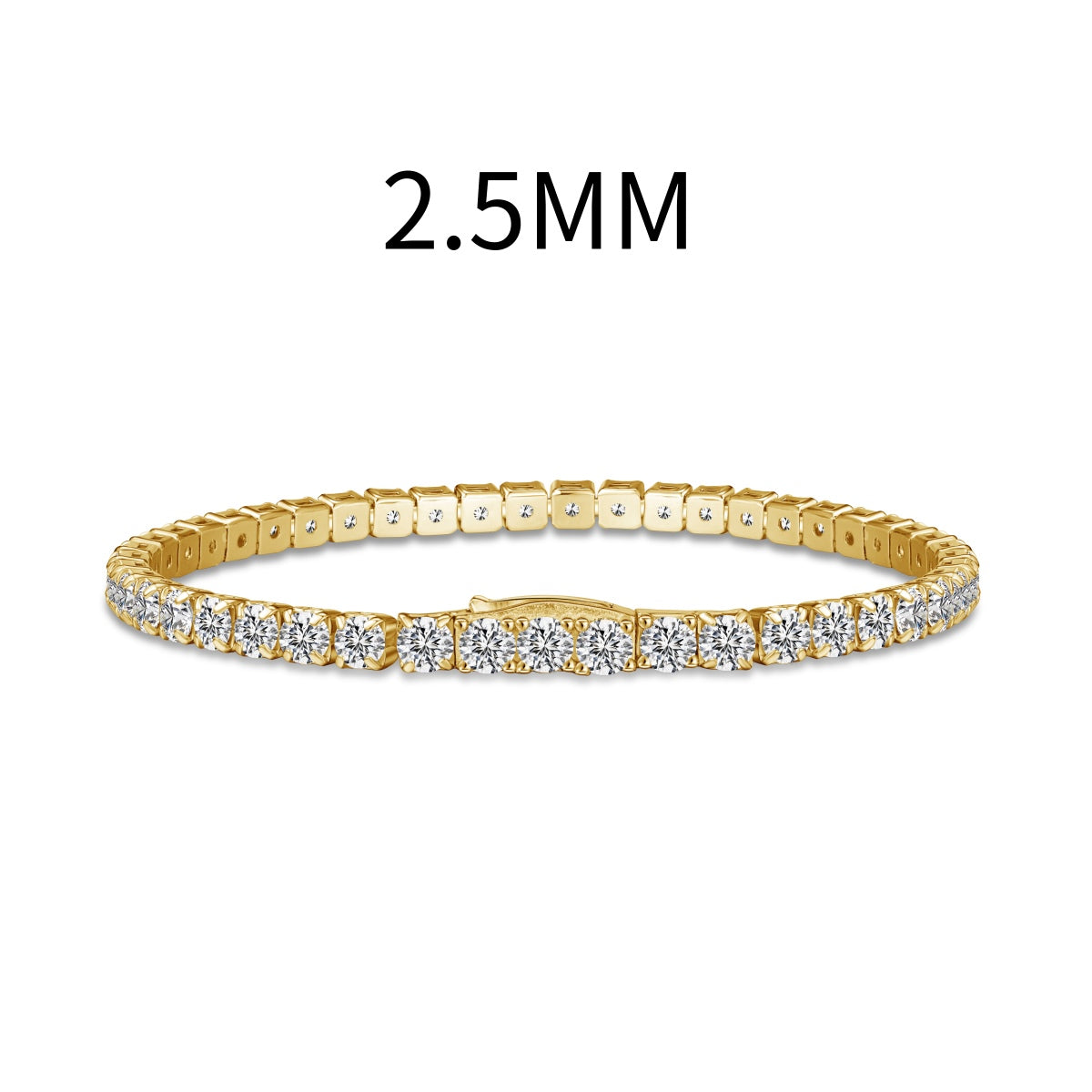 2.5mm Sterling Gold Tennis Bracelet