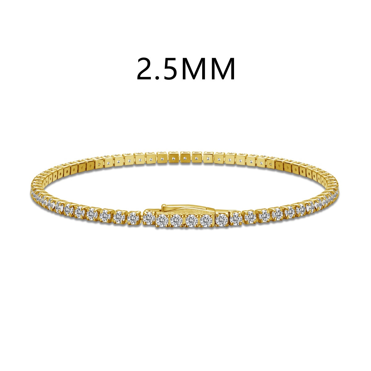 2.5mm Sterling Gold Tennis Bracelet