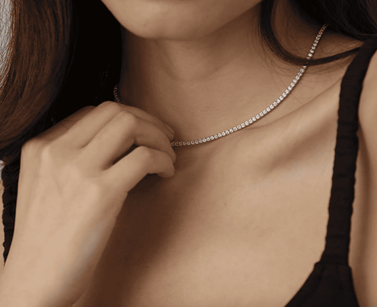 Pave Diamond Tennis Chain Necklace